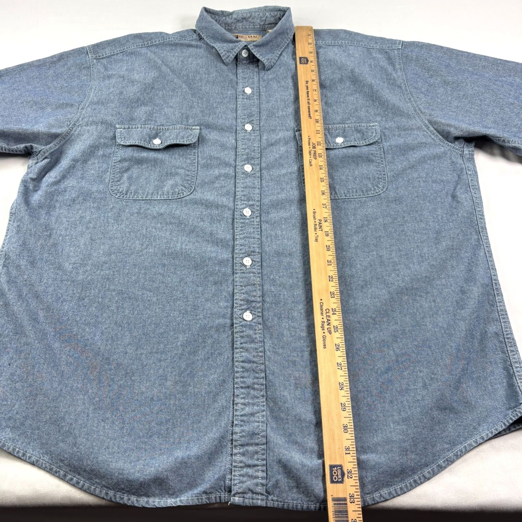 Vintage VINTAGE Big Mac Shirt Mens 2XL Blue Chambray Button-Up Short Sleeve Camp Shirt Mens 2XL Blue Chambray Button-Up Short Sleeve Camp Size US XXL / EU 58 / 5 - 5 Thumbnail