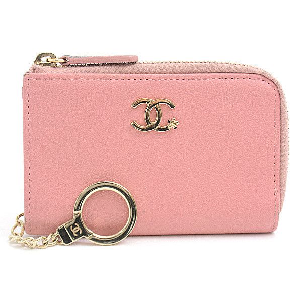 Chanel Chanel Chanel Lambskin Coin Case with Key Ring Pink Leather Coin Case A81646Y33399 in Great Condition Size ONE SIZE - 1 Thumbnail