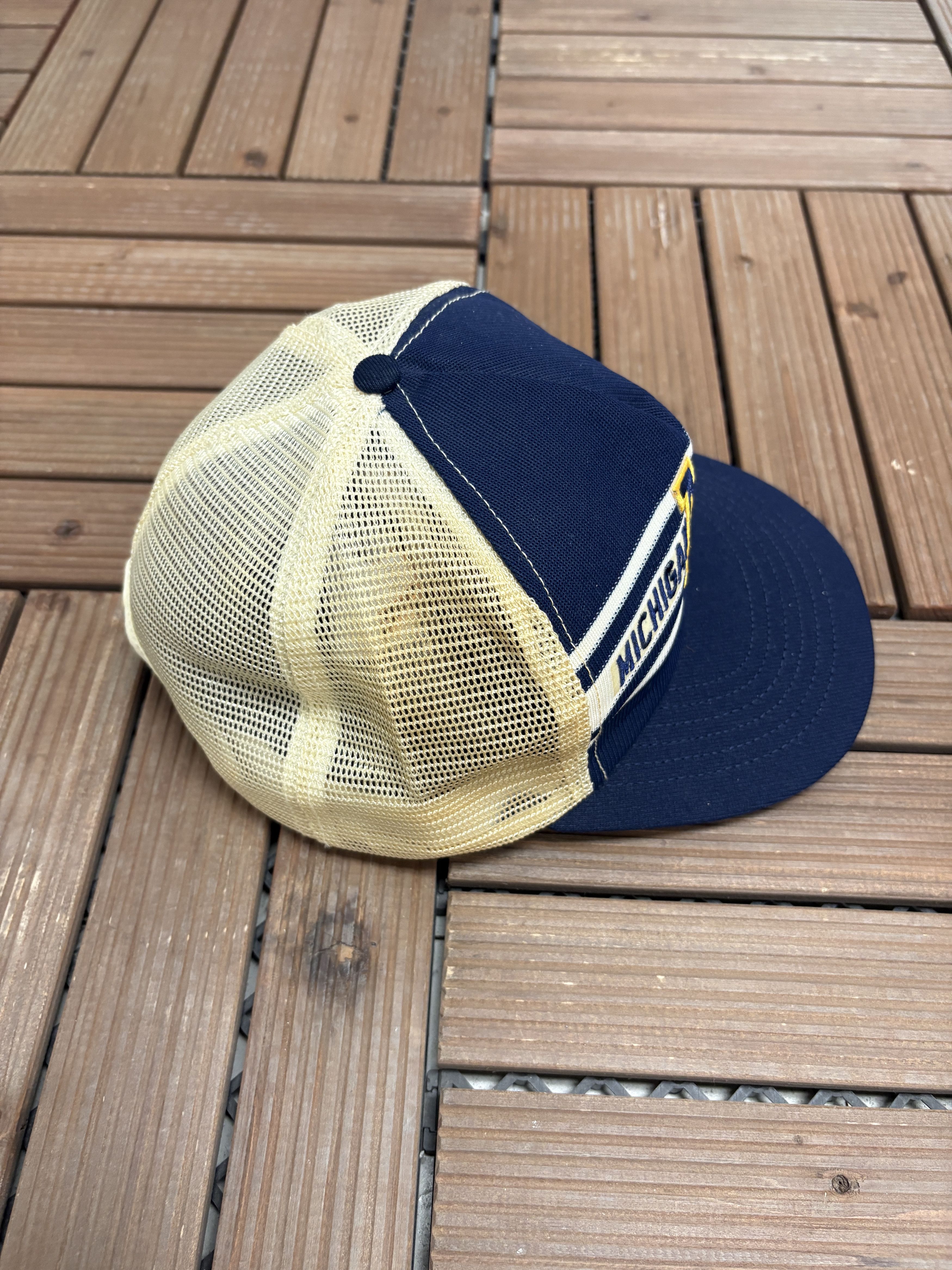 Vintage Michigan Wolverines Stitched Vintage Blue Snap Back Hat Size ONE SIZE - 4 Thumbnail