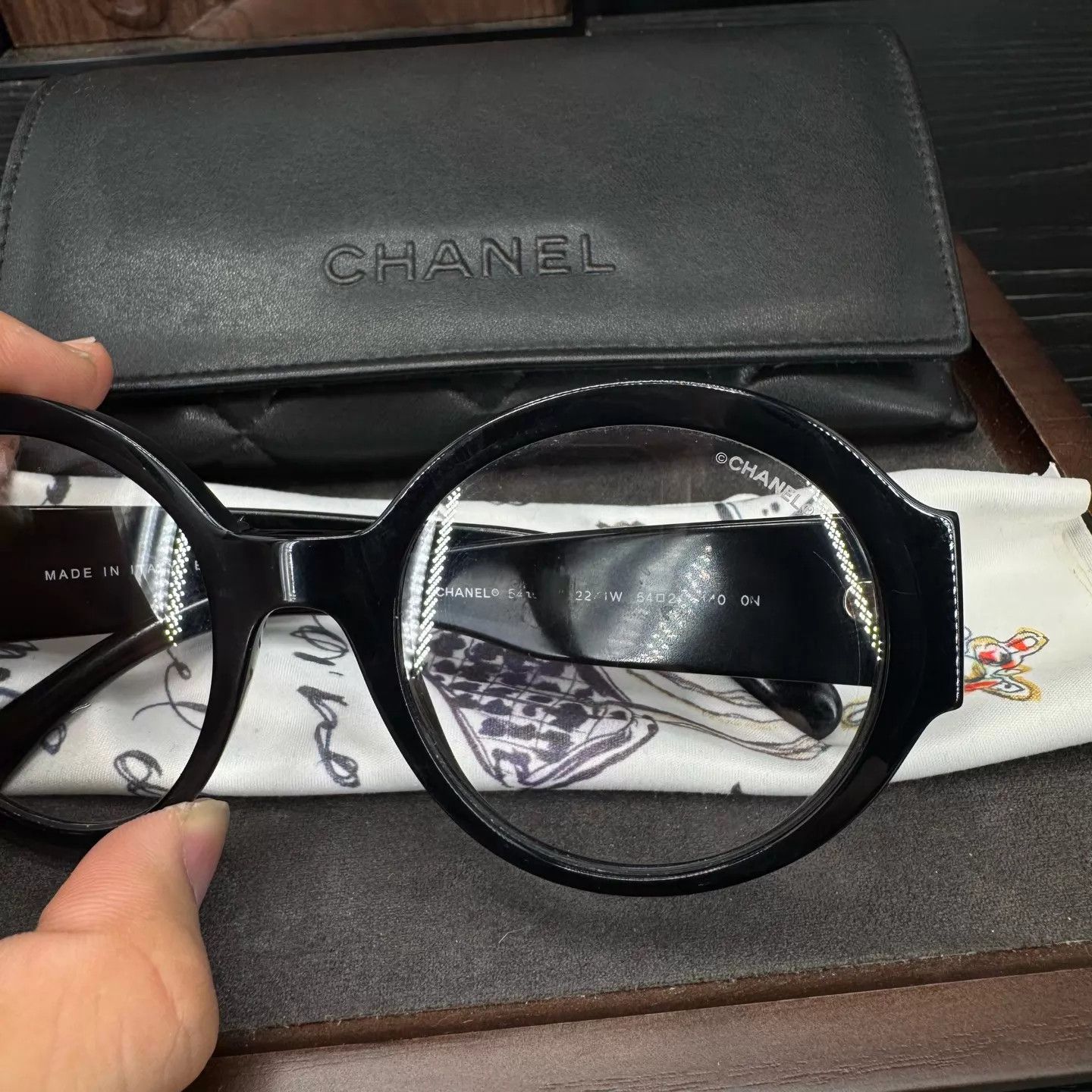 Chanel Chanel Gold Logo Round Frame Cute Glasses One Size Size ONE SIZE - 3 Thumbnail