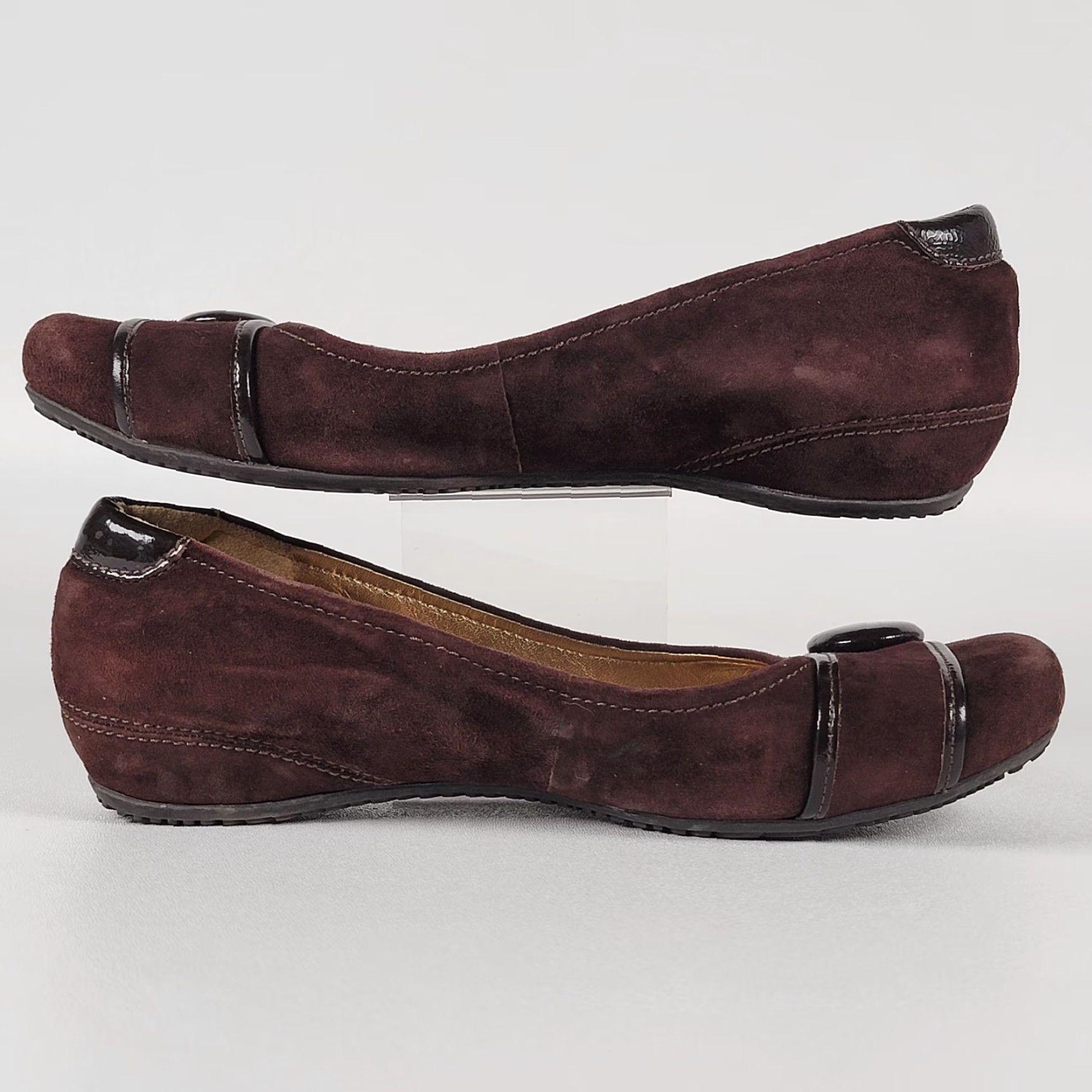 Ecco ECCO Womens Boullion Button Brown Suede Slip On Ballet Flats - 8 US / 39 EU - Casual Women Shoes, Brown, Solid, Round Toe, Flat Heel, Medium Width Size US 8 / IT 38 - 4 Thumbnail