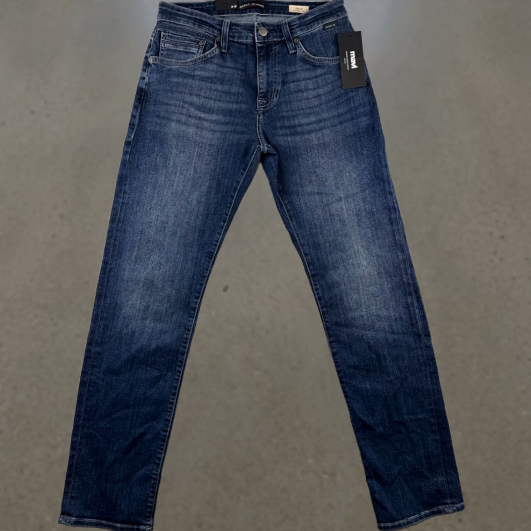 Mavi Jeans Mens 29×32 Zach Straight Jeans Blue Dark Wash Stretch Denim, Men’s