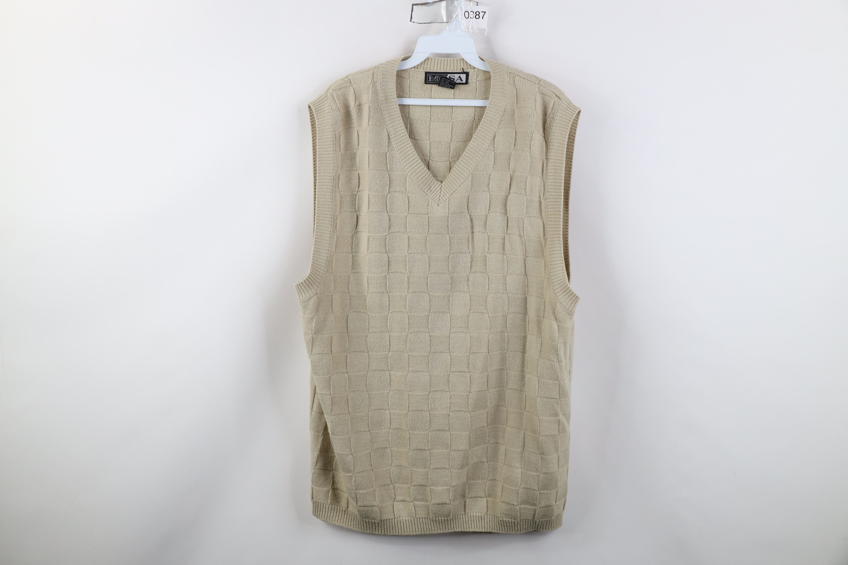 Vintage Vintage 90s Streetwear Cross Weave Knit Sweater Vest Size US L / EU 52-54 / 3 - 1 Thumbnail