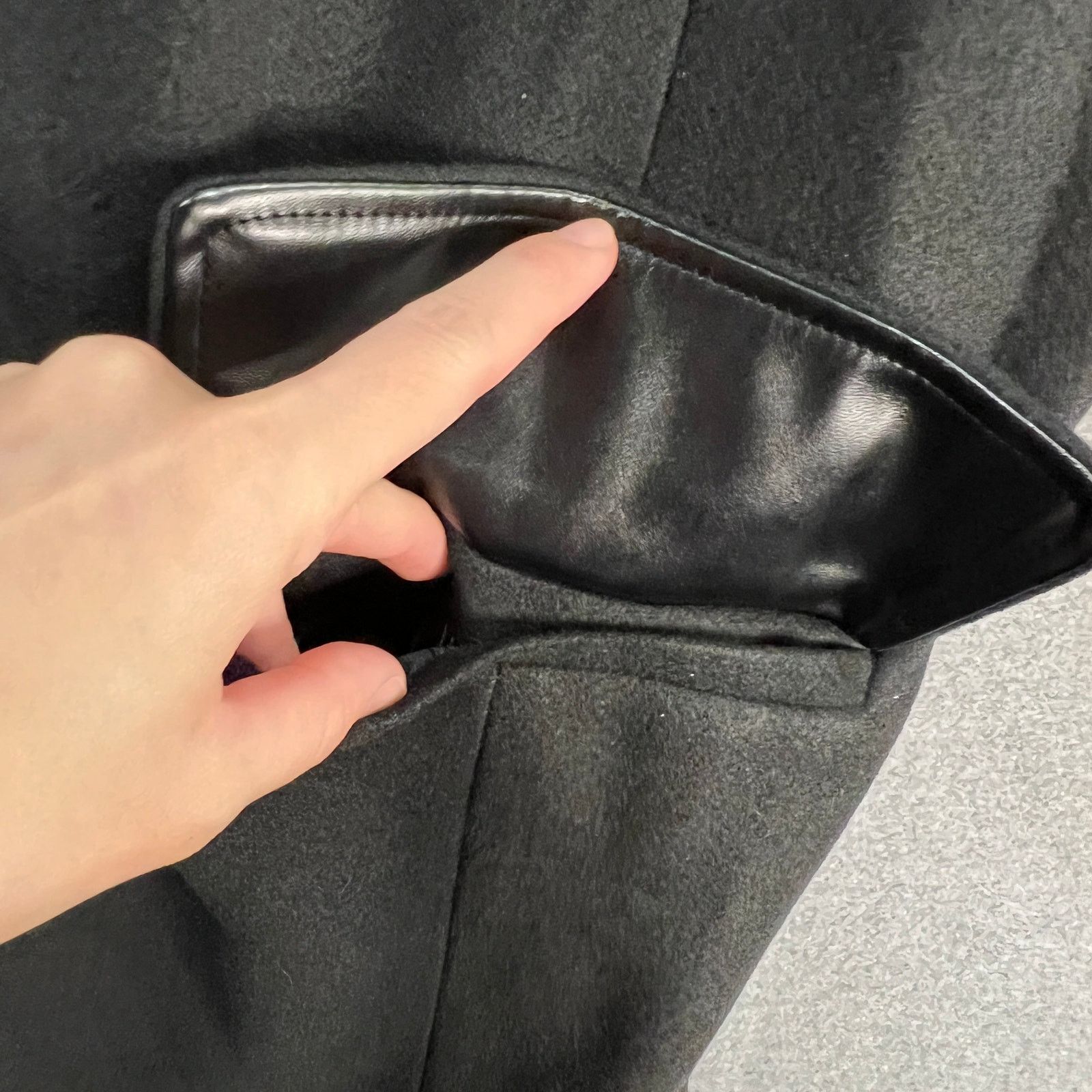 Other Thread Collective Faux Wool Notch Collar Long Coat Black Size XL / US 12-14 / IT 48-50 - 15 Thumbnail