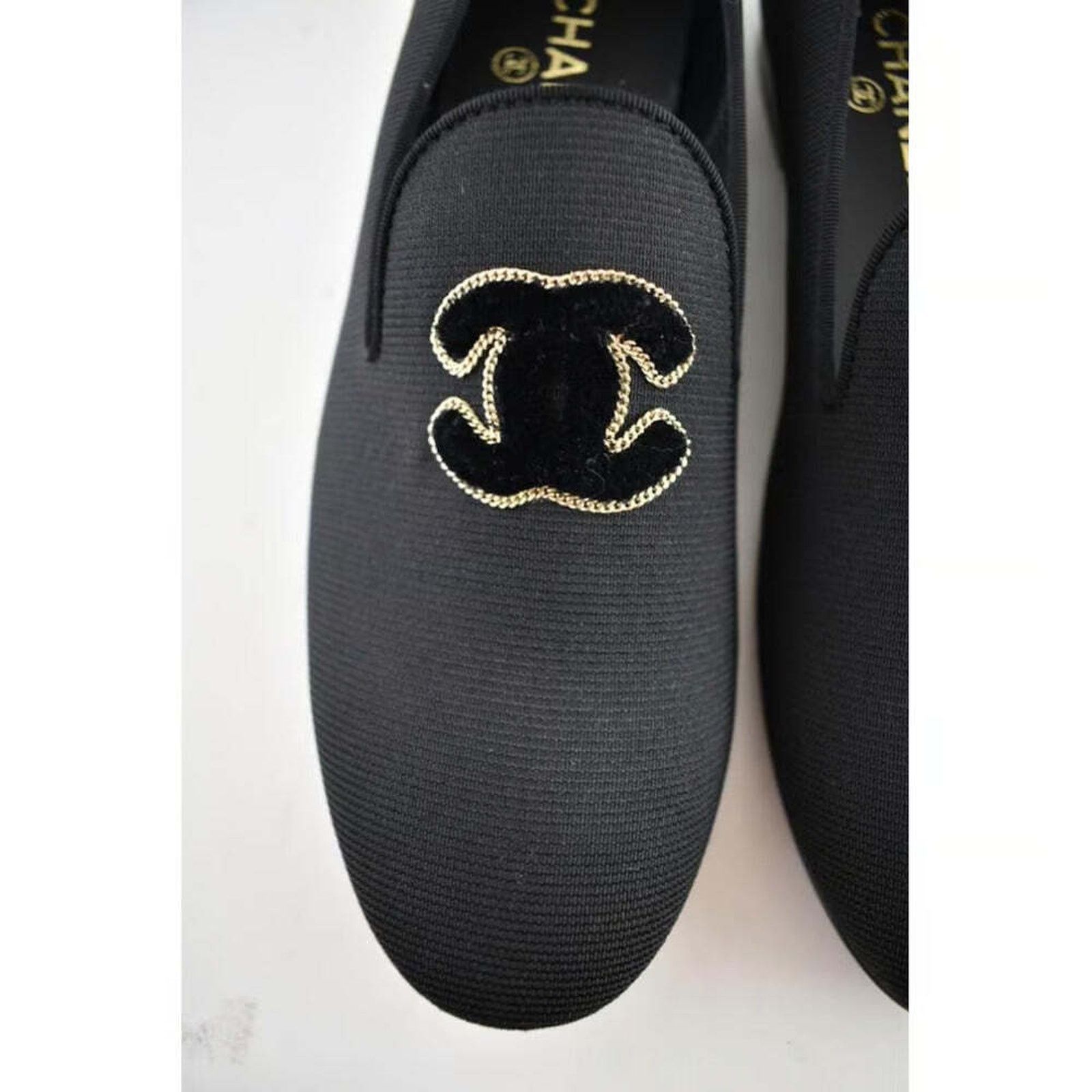 Chanel Grosgrain Chain Around Mule Mocasin Ballet Loafer Flat 34.5 Size US 4.5 / IT 34.5 - 4 Thumbnail
