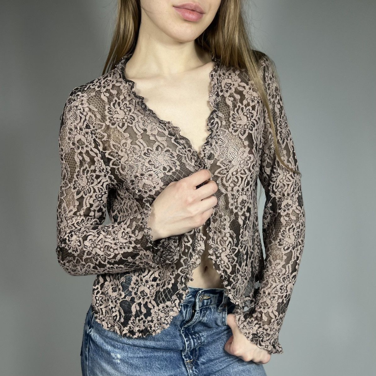 Laura Ashley Vintage Y2K Laura Ashley Floral Mesh Retro Sexy Catdigan Size XL / US 12-14 / IT 48-50 - 1 Thumbnail