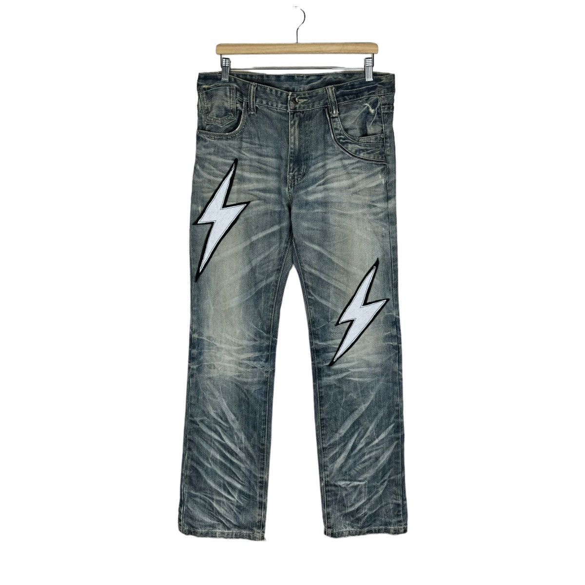 Japanese Brand ☀️GHOST BRAND TECHNICAL SKULL DENIM PANTS Size US 34 / EU 50 - 2 Thumbnail