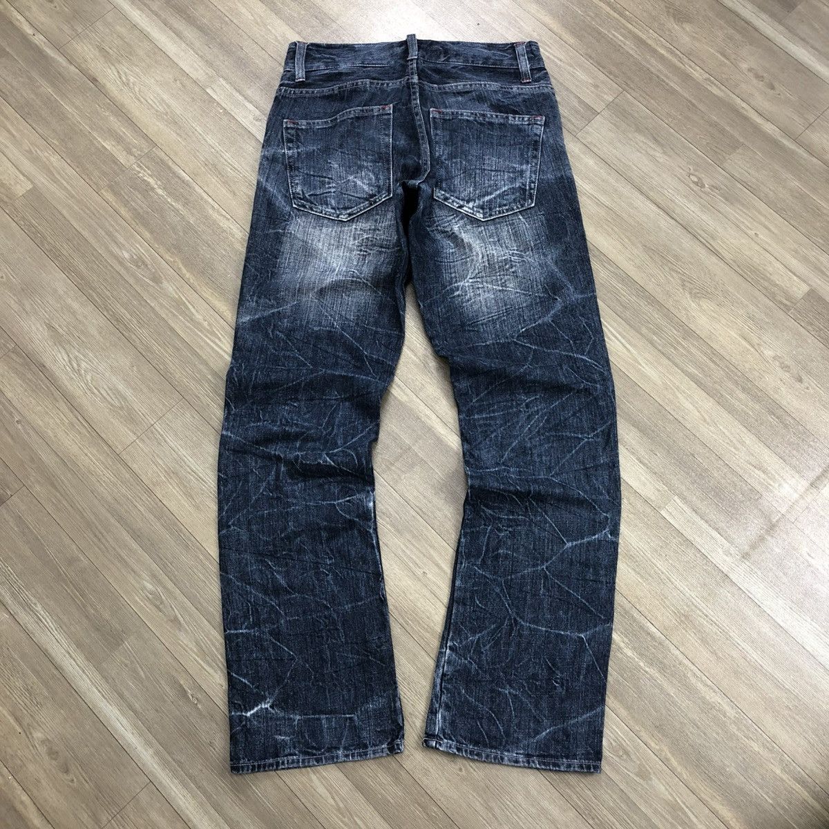 If Six Was Nine × Japanese Brand × Le Grande Bleu (L.G.B.) 2000s Jack Serika Painted Poem Punk Lgb Style Faded Jeans Size US 31 - 15 Thumbnail