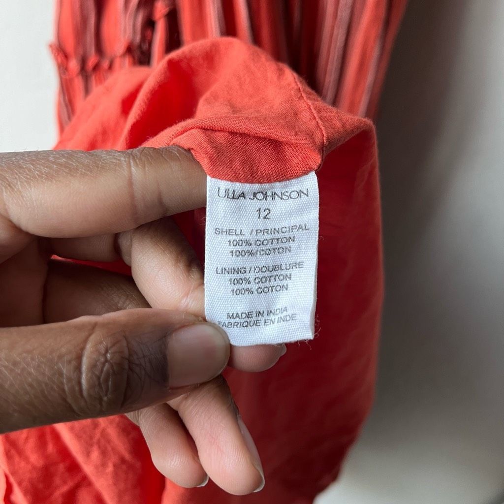 Ulla Johnson Ulla Johnson Dress Giulietta Red Striped Open Back Tiered Ma Size XL / US 12-14 / IT 48-50 - 9 Thumbnail