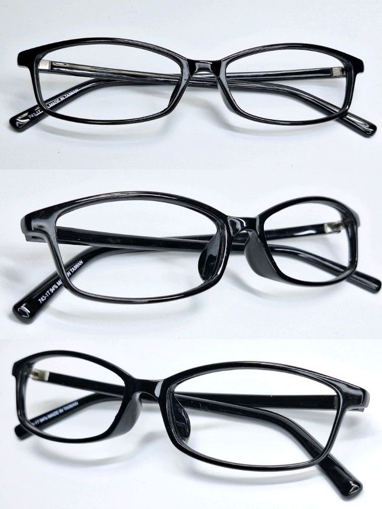 Other VINTAGE 743-1T Slim Black Square Frame Glasses Minimalist Size ONE SIZE - 7 Thumbnail