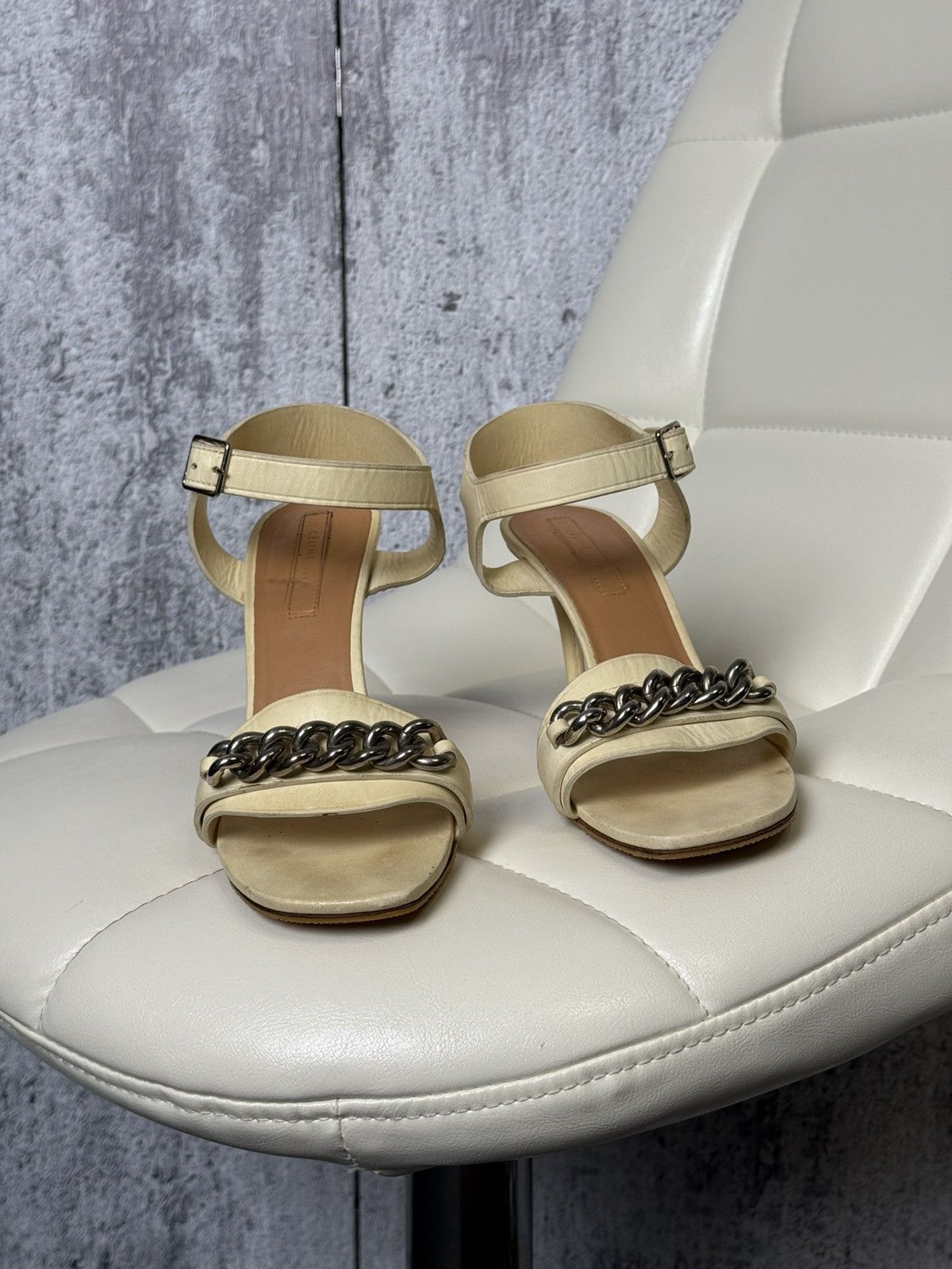 Celine Celine Leather Chain Sandals Stiletto Heels Ankle Strap Size US 7.5 / IT 37.5 - 20 Thumbnail