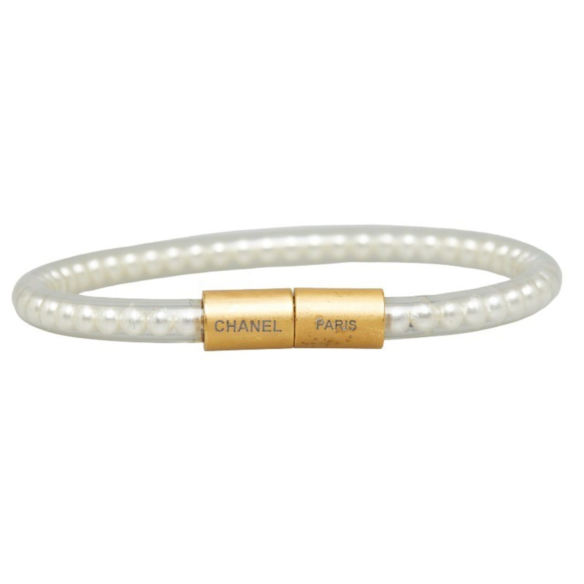 image of Chanel Bracelet White Gold Vinyl Plated Women's Chanel