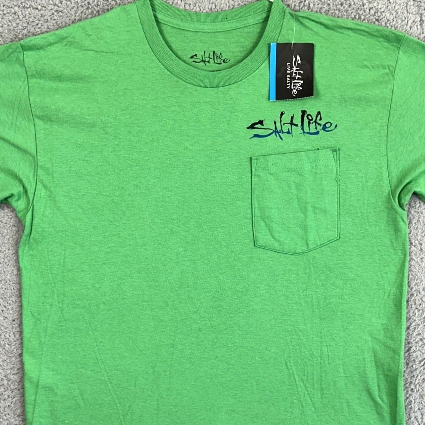 Vintage Salt Life T-Shirt Short Sleeve Men Medium Green Swordfish Graphic Pocket NEW Size US M / EU 48-50 / 2 - 2 Thumbnail