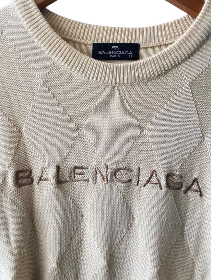 Balenciaga 2000s Balenciaga spell out wool knit swater Size US L / EU 52-54 / 3 - 2 Thumbnail