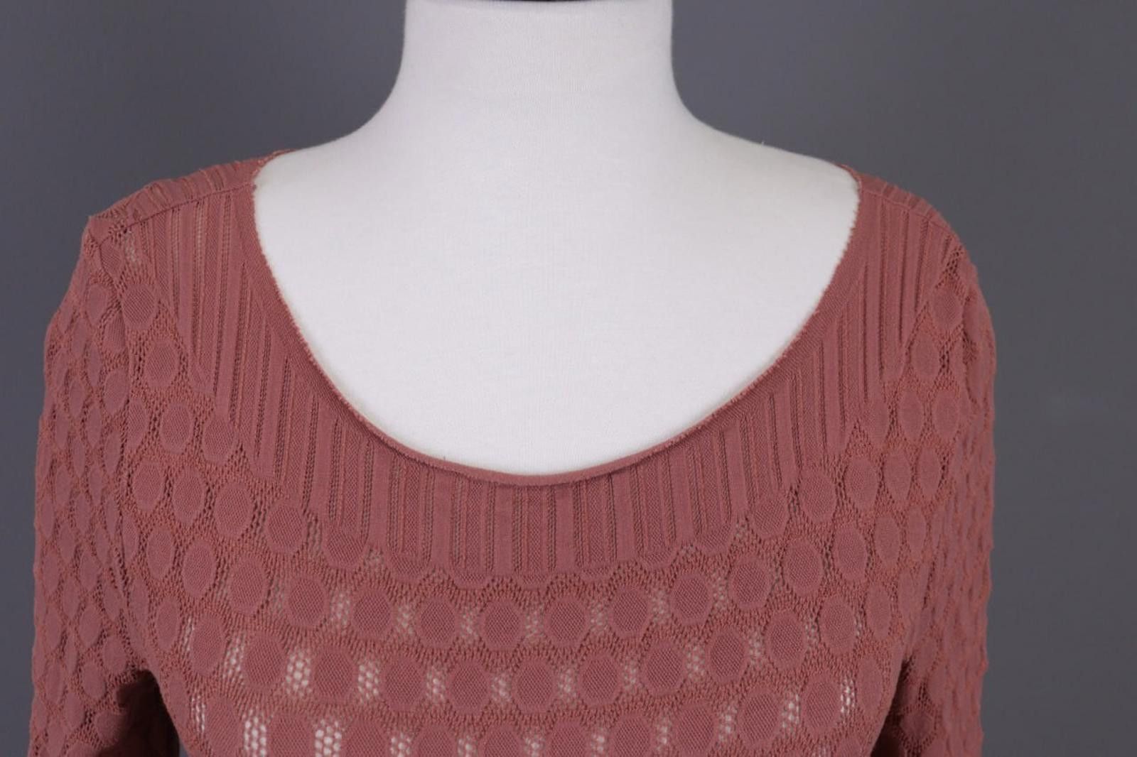 Pink Floyd Pinko Pink Wool Knit Designer Bodycon Mesh Sweater Size S Size S / US 4 / IT 40 - 6 Thumbnail