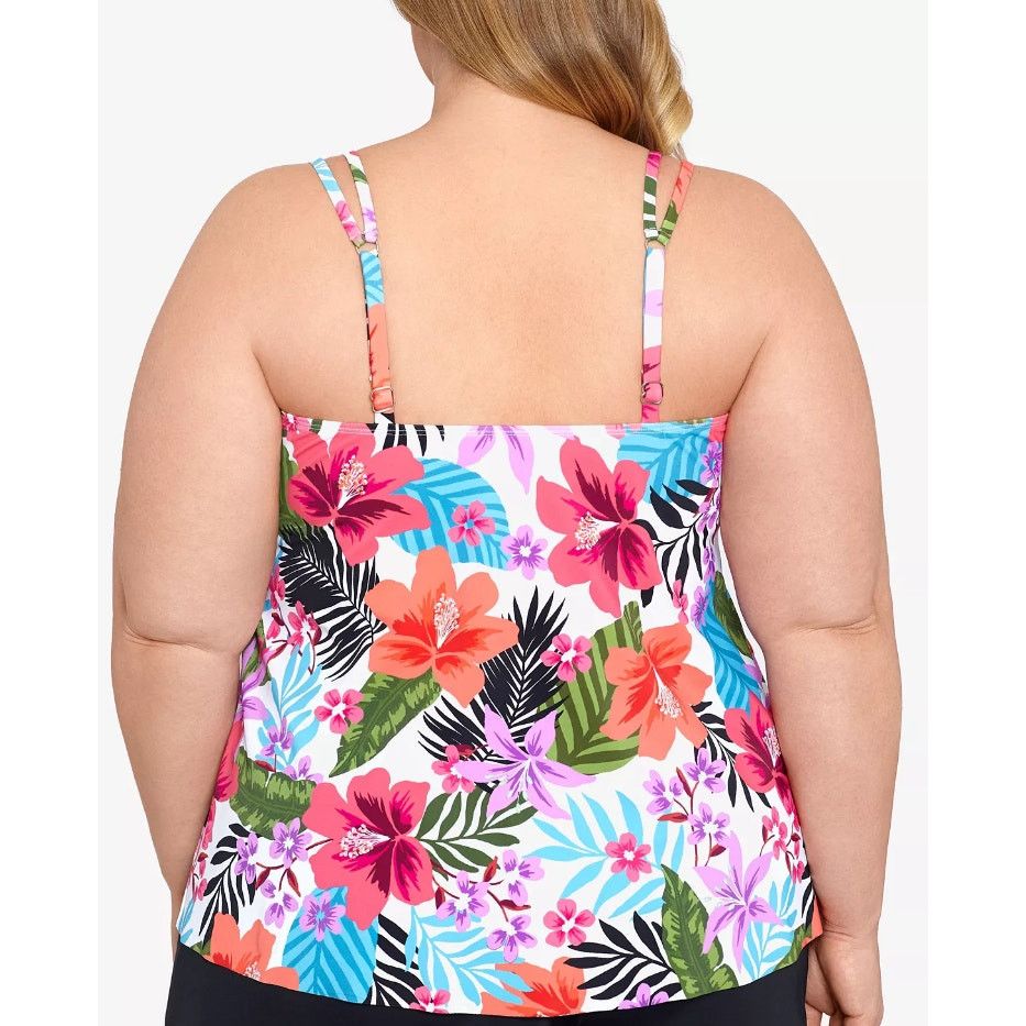 Other SWIM SOLUTIONS Plus Size Pleated-Front Double-Strap Top 16W Size XXL / US 16-18 / IT 52-54 - 2 Thumbnail