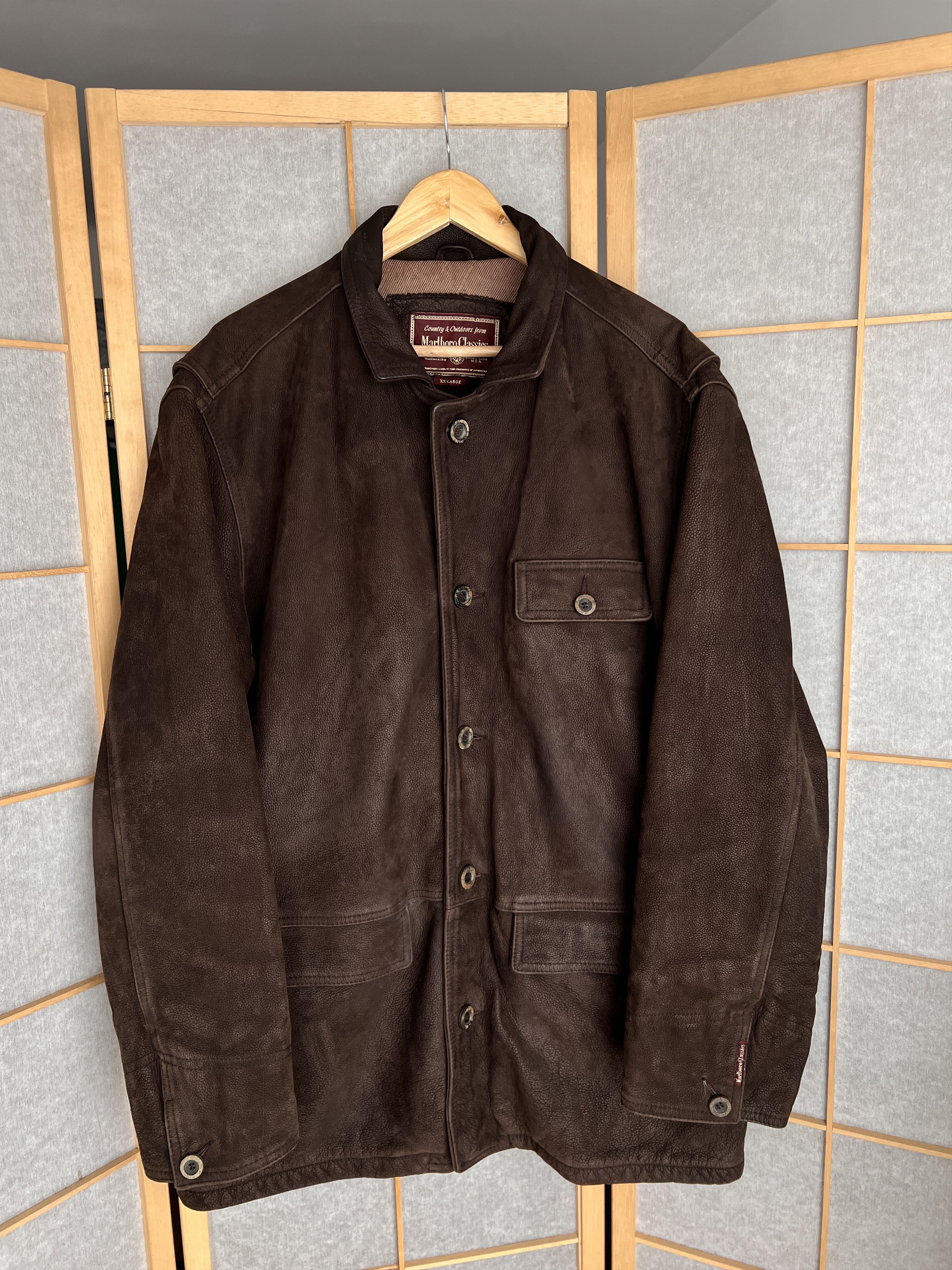 Marlboro Classics Archive! Marlboro Classics vintage 90s leather coat jacket Size US XXL / EU 58 / 5 - 4 Thumbnail