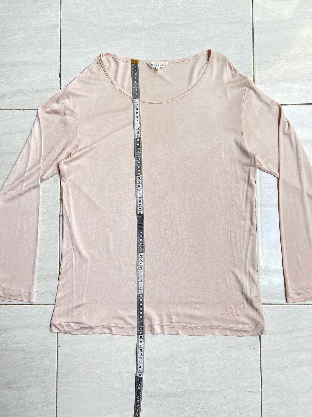 Celine CELINE Pink Long Sleeve T-shirt Size US M / EU 48-50 / 2 - 2 Thumbnail