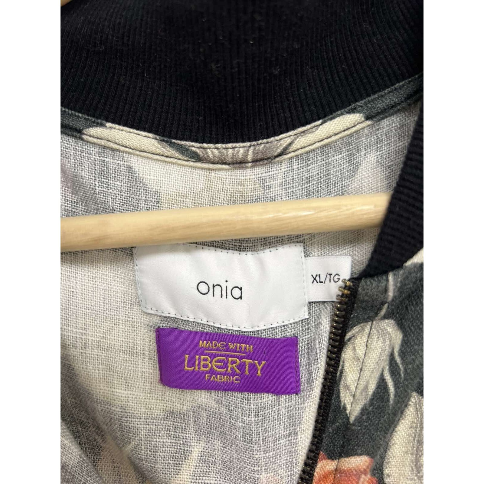 Onia Onia Women Jack Long Sleeve Linen Full-Zip Floral XL A000664 Size XL / US 12-14 / IT 48-50 - 6 Thumbnail