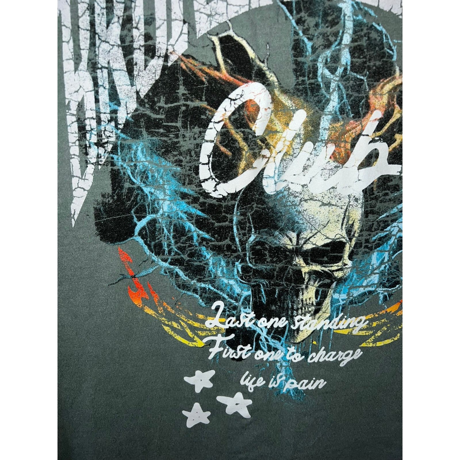 Pacsun Retro Broken Hearts Club Life Is Pain Skull Green Shirt L Size US L / EU 52-54 / 3 - 2 Thumbnail