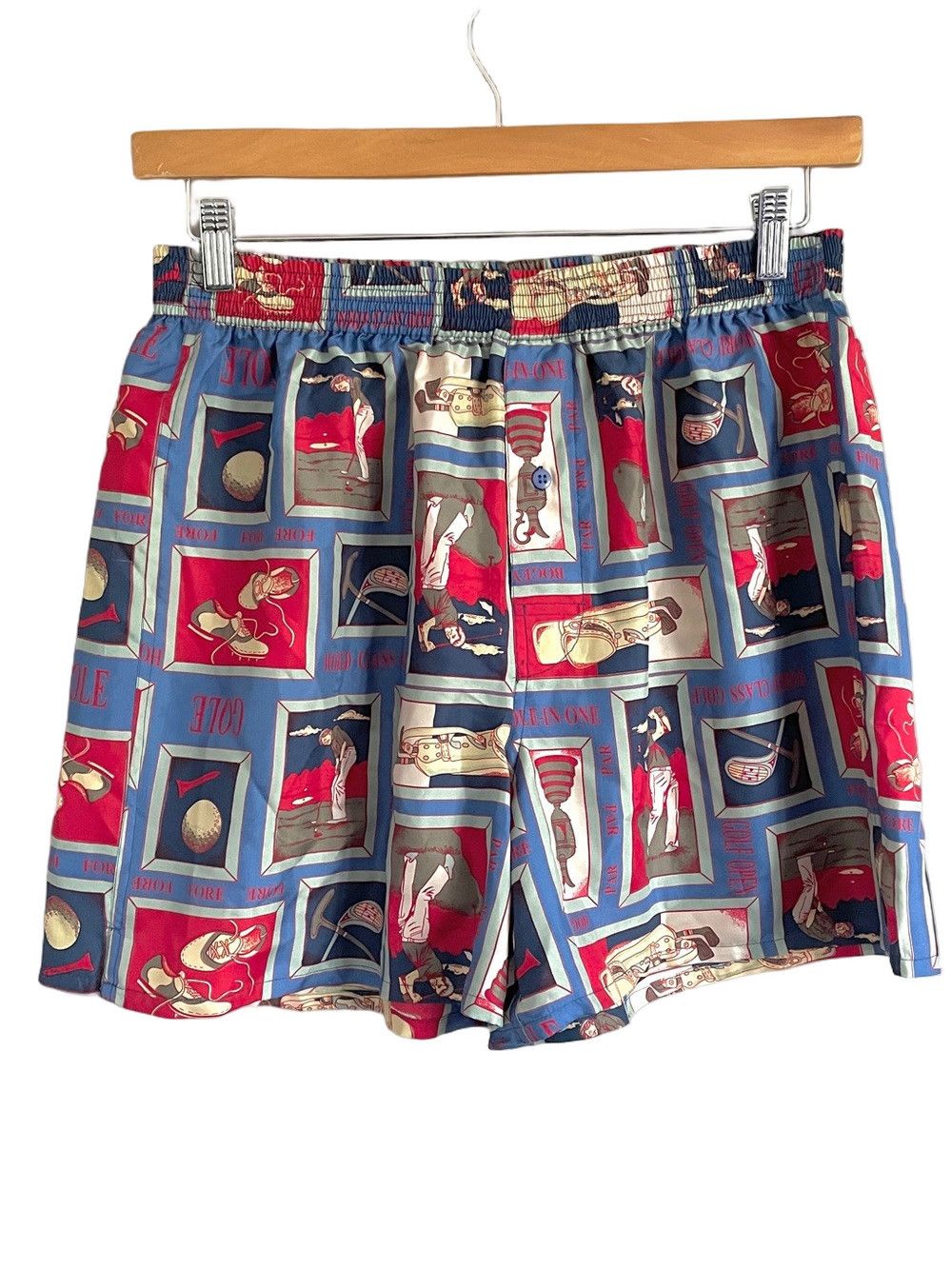Vintage Vintage Golf Themed Silk Boxers Shorts - Large Size US 35 - 6 Thumbnail
