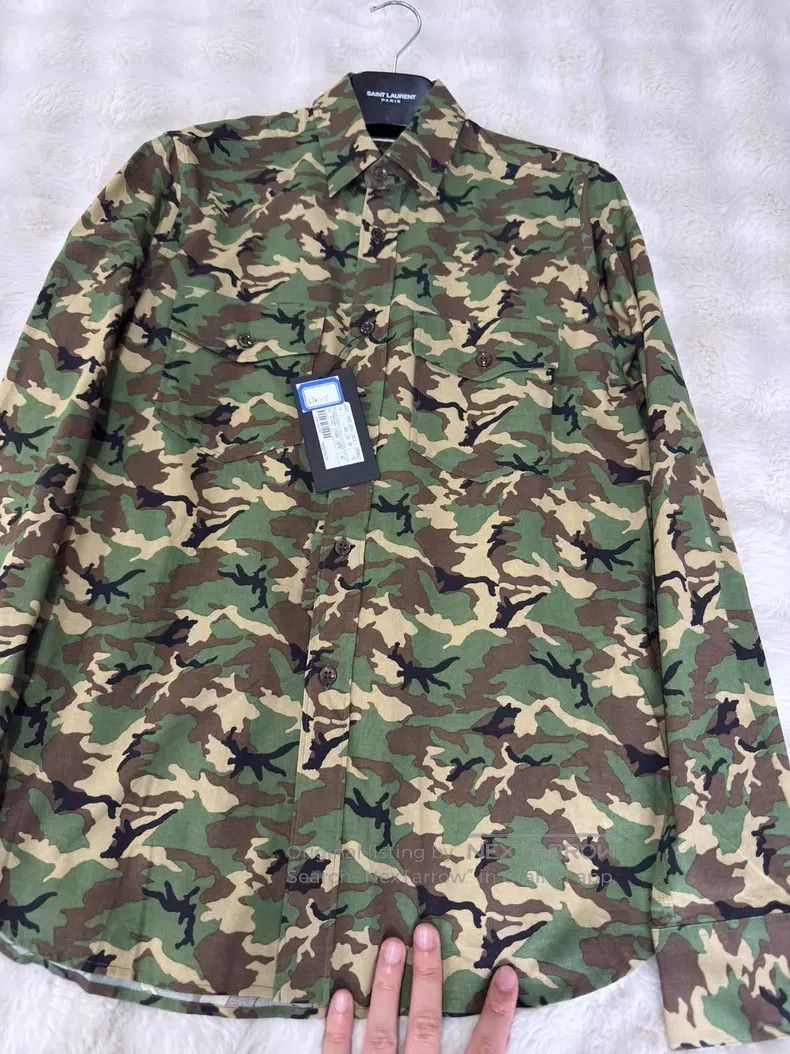 Saint Laurent Paris Saint Laurent Paris size 40 Original Camouflage Men's Shirt Size L / US 10 / IT 46 - 3 Thumbnail