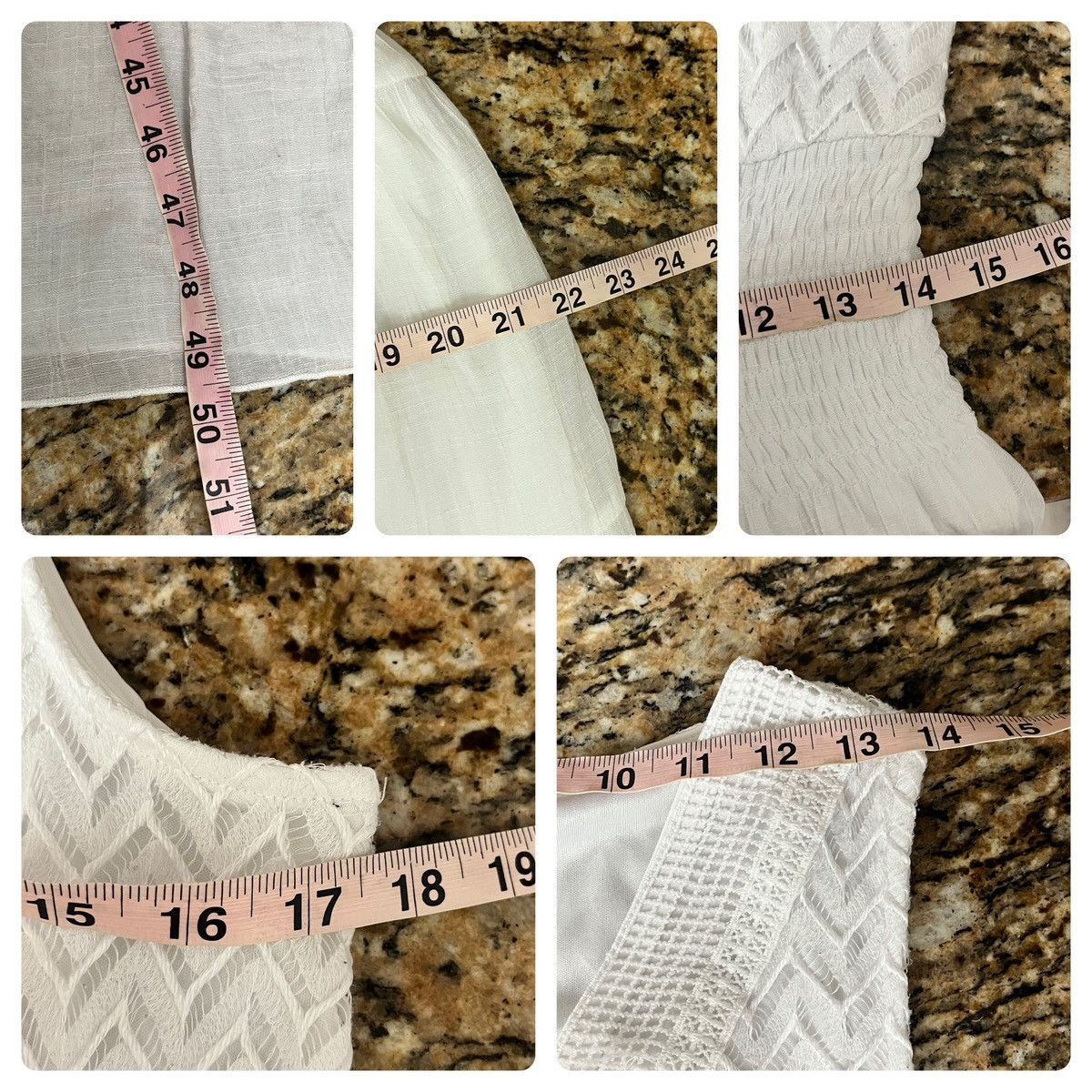 Vintage J. Gee White Boho Crinkle Gauze Eyelet Beach Maxi Dress L Size L / US 10 / IT 46 - 5 Thumbnail