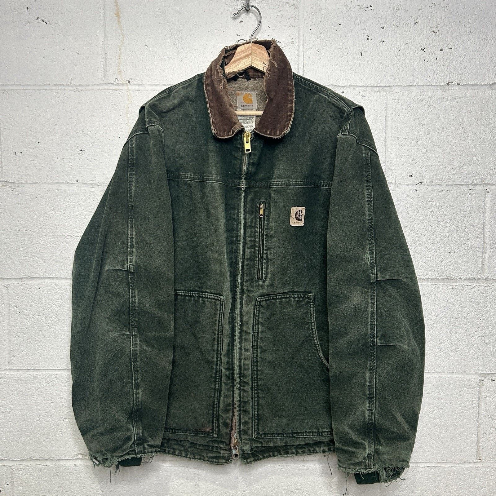 Carhartt Thrashed Carhartt Sandstone Sherpa-Lined Ridge Coat “Spruce” Size US L / EU 52-54 / 3 - 1 Thumbnail