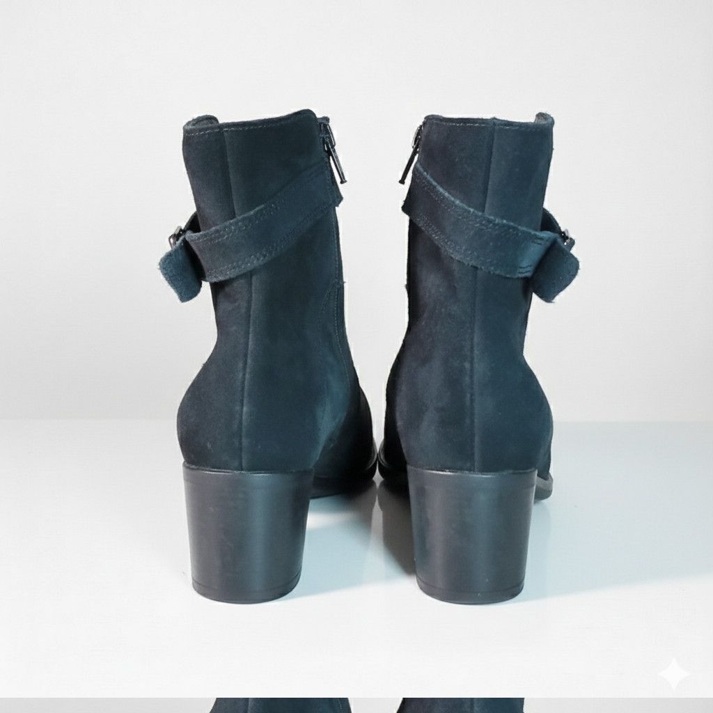 Other La Canadienne Size 8 Vera Gomma Booties Black Suede Leather Size US 8 / IT 38 - 4 Thumbnail