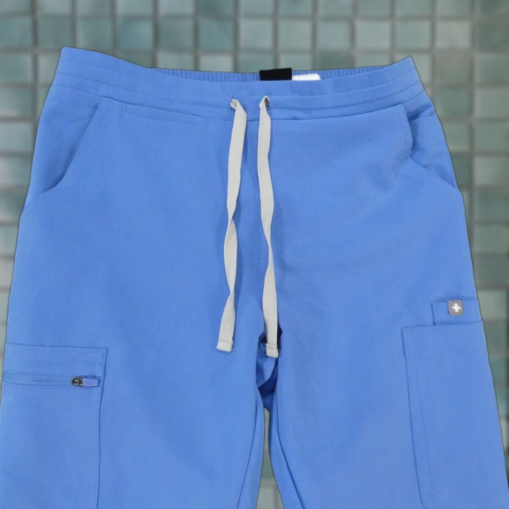Vintage FIGS Scrub Pants Womens XS Blue w Drawstring Technical Collection Size 26" / US 2 / IT 38 - 1 Thumbnail