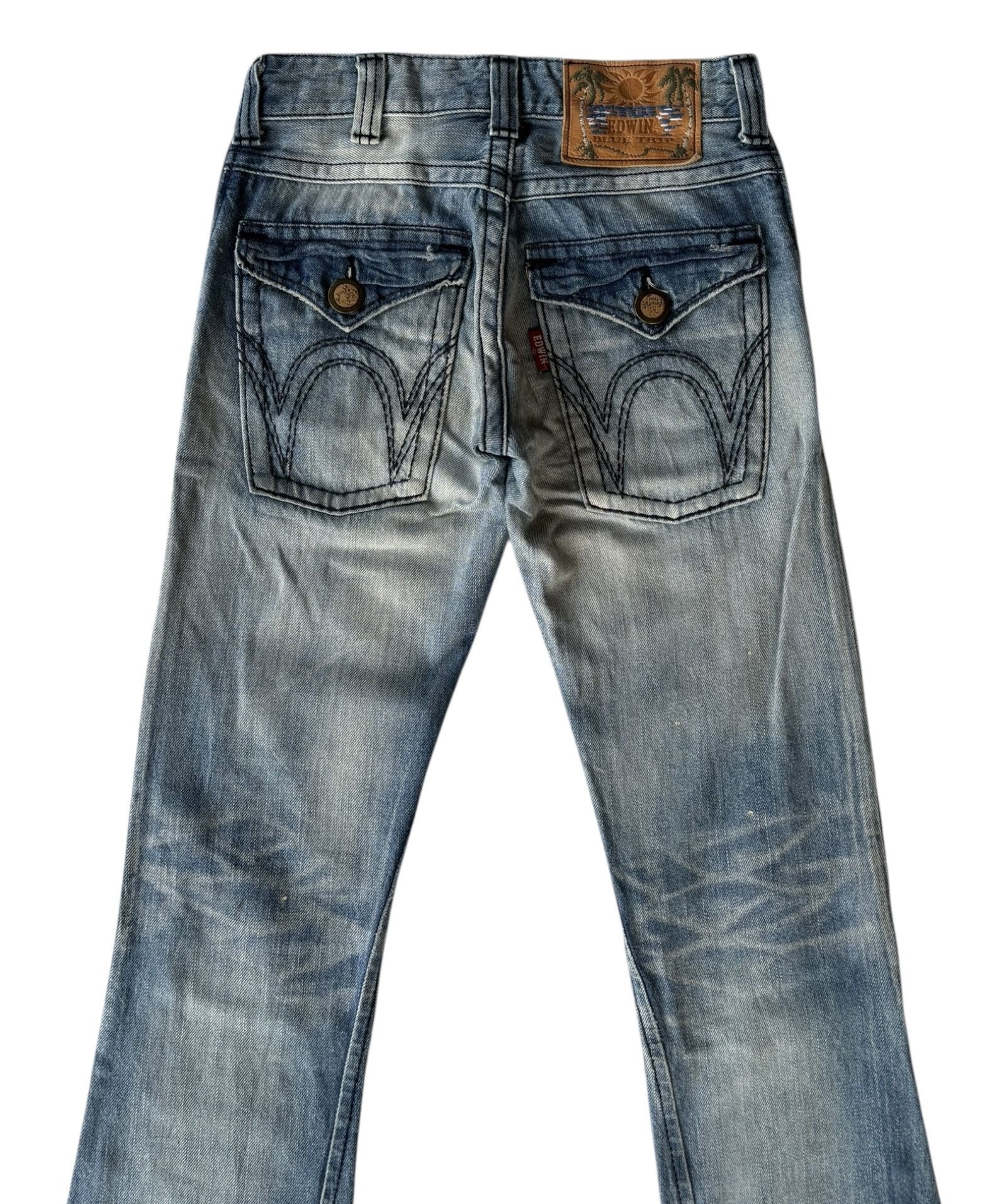 Edwin × Kapital Edwin Blue Trip Flared Bootcut Distressed Denim Jean Size 28" / US 6 / IT 42 - 6 Thumbnail