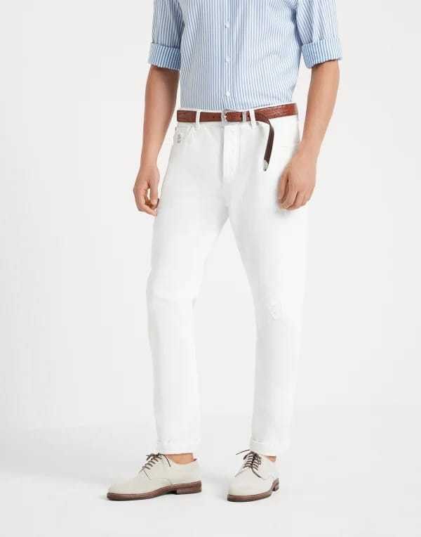Brunello Cucinelli Dyed Denim Pants in White Size US 32 / EU 48 - 1 Thumbnail