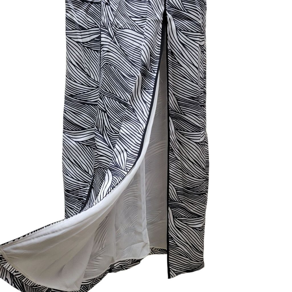 Bcbgmaxazria BCBGMAXAZRIA Elin Maxi Black & White Striped Bustier Dress Size L / US 10 / IT 46 - 6 Thumbnail