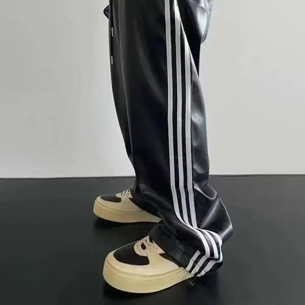 VIBE Y2k Black Track Leather Pants Size US 30 / EU 46 - 4 Thumbnail