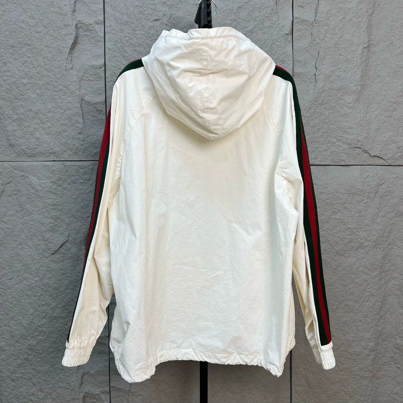Gucci Gucci Red and green belt beige windbreaker jacket 2501-Next Size US M / EU 48-50 / 2 - 2 Thumbnail