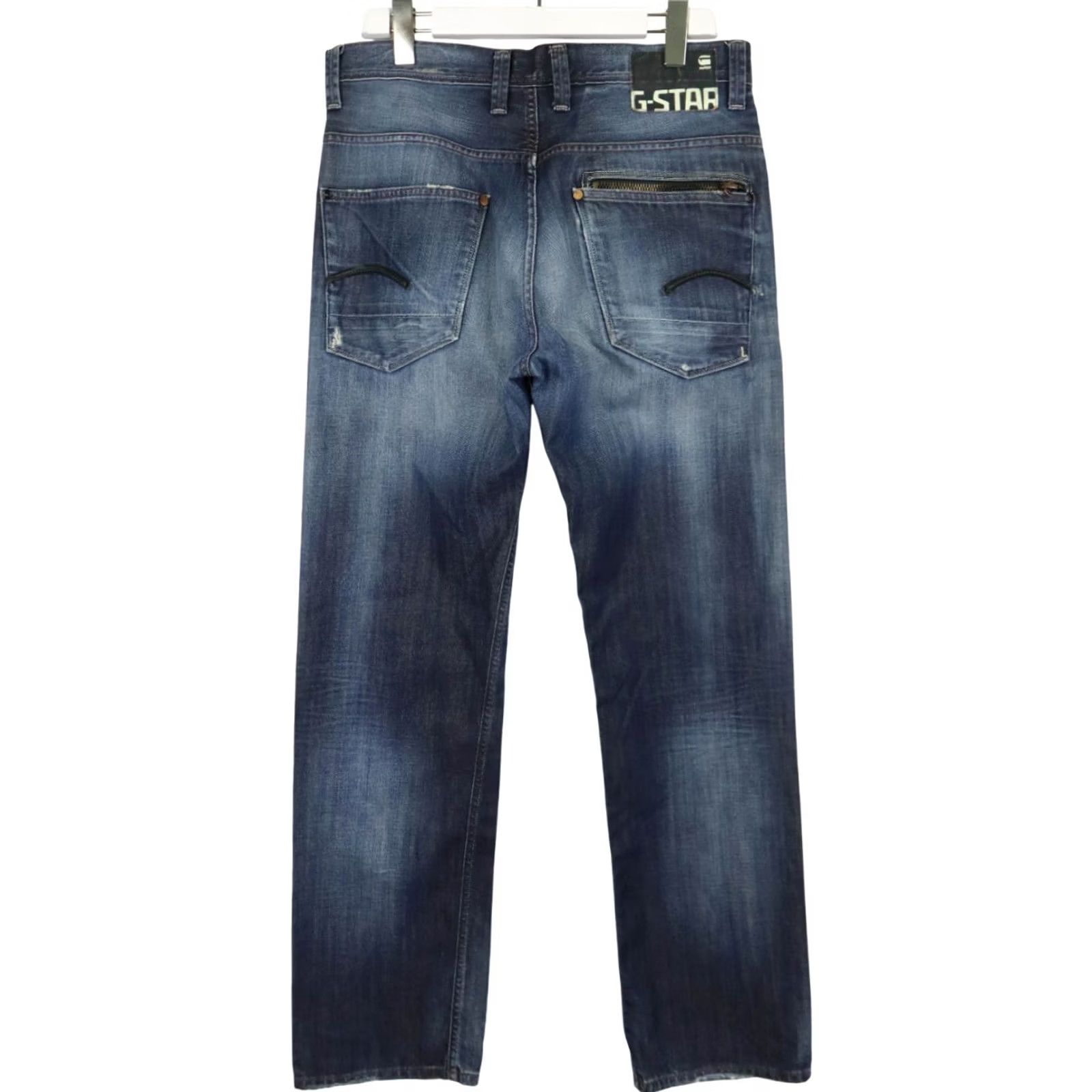 G-Star G-Star Attacc Loose Jeans Men W33/L34 Blue Denim Faded Whiskers Button Fly Size US 33 - 2 Thumbnail