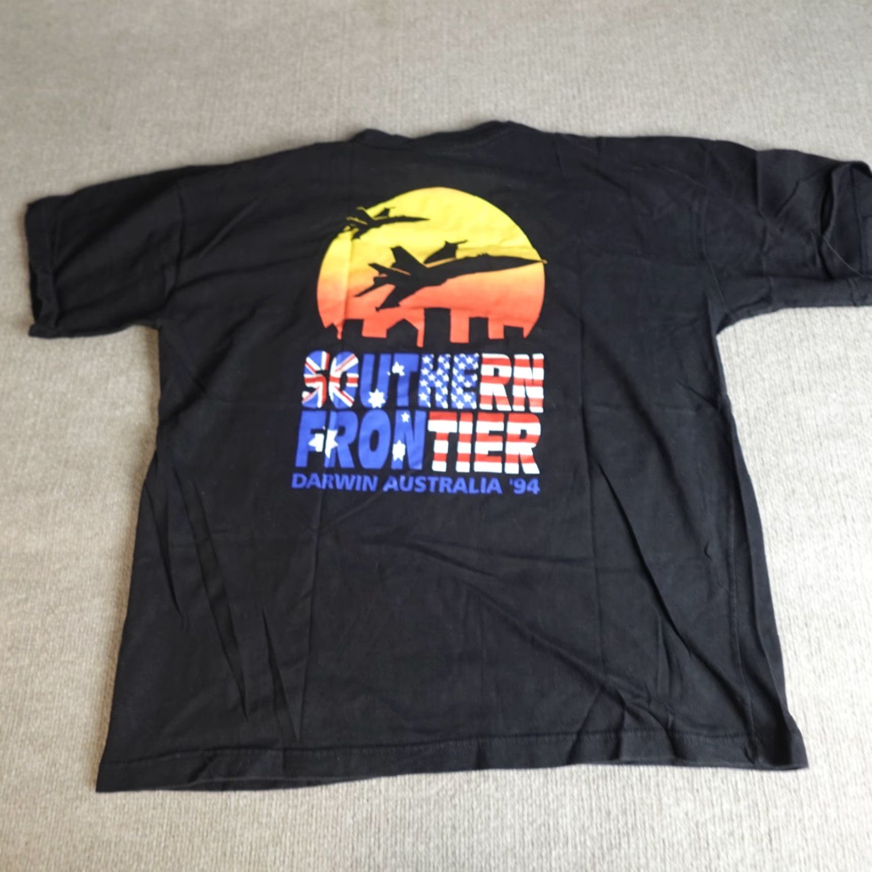 Vintage VINTAGE American Vintage Shirt XL USMC Double Sided 1994 Australia Black Crew Neck Short Sleeve Men Size US XL / EU 56 / 4 - 2 Thumbnail