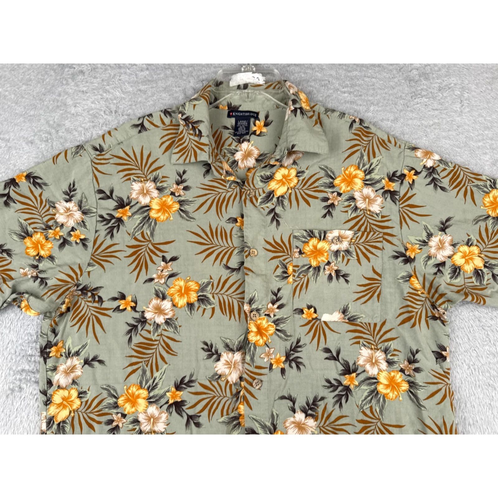 Vintage VINTAGE Knightsbridge Shirt Adult Large Gray Yellow Floral 100% Rayon Hawaiian Size US L / EU 52-54 / 3 - 4 Thumbnail