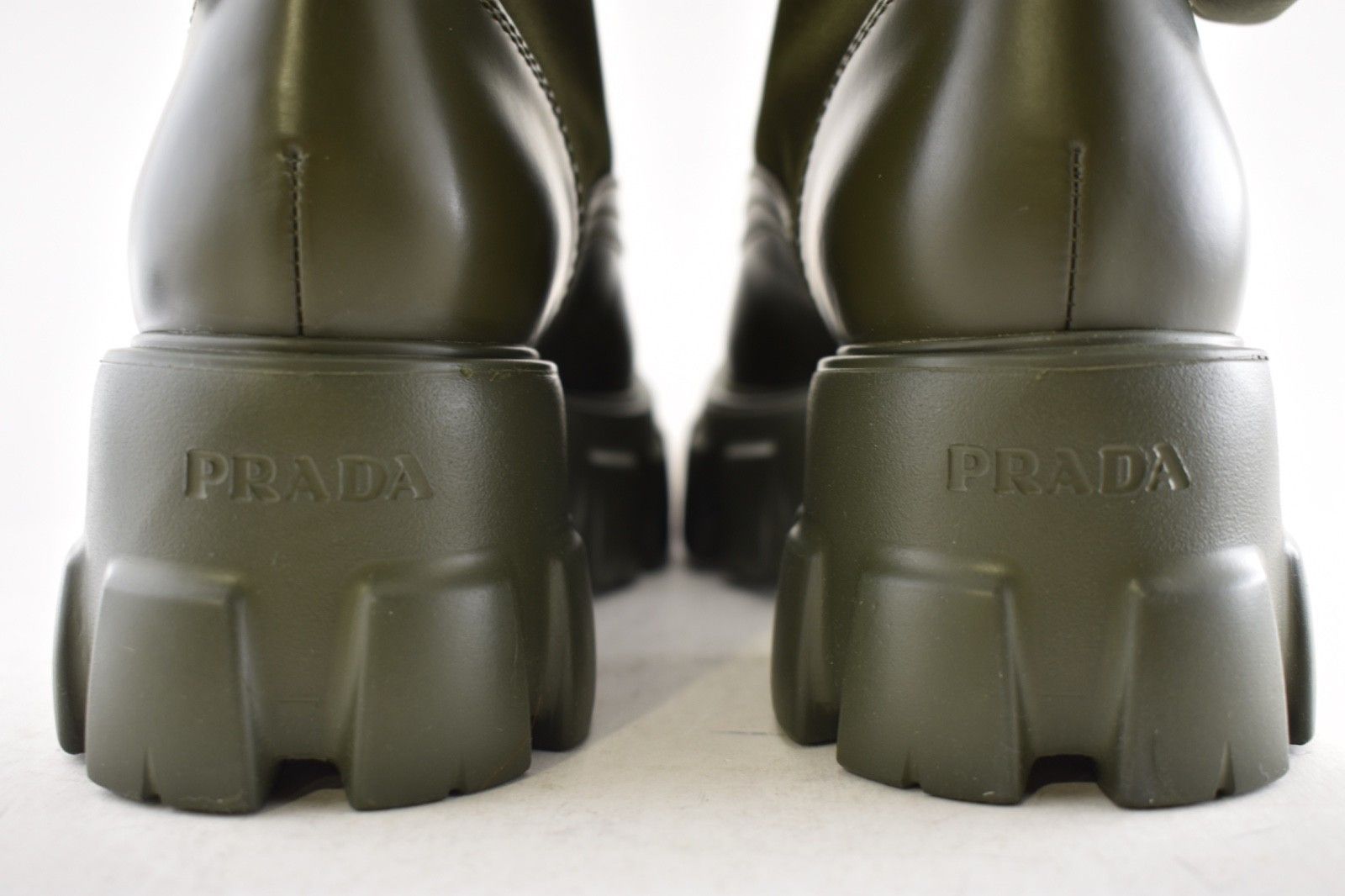 Prada Prada Monolith Leather Nylon Pouch Lug Sole Combat Boot 40 Size US 10 / IT 40 - 14 Thumbnail