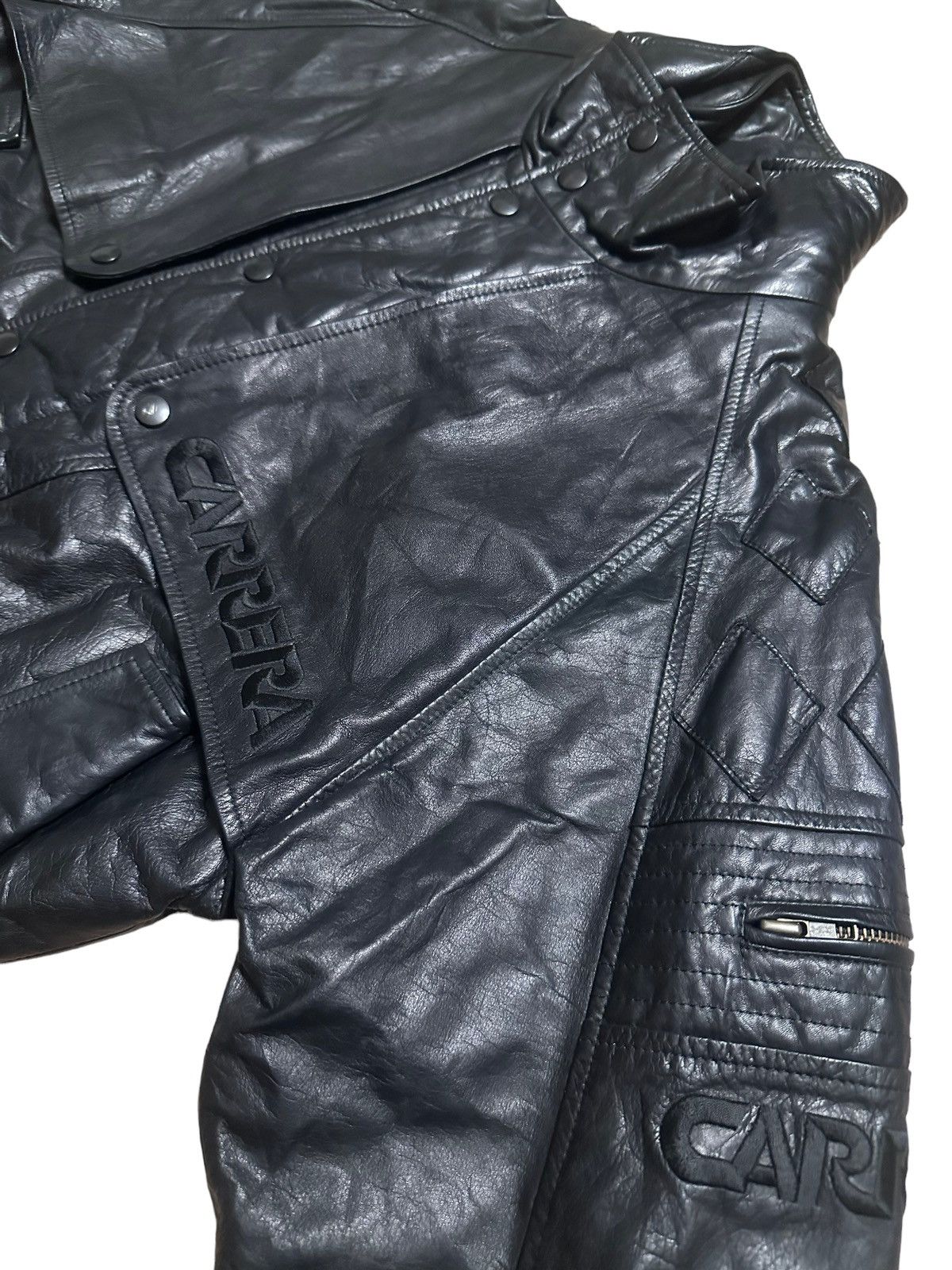 Kadoya RARE ‼️ Vintage Carrera Racing Leather Bomber Jacket Size US M / EU 48-50 / 2 - 5 Thumbnail
