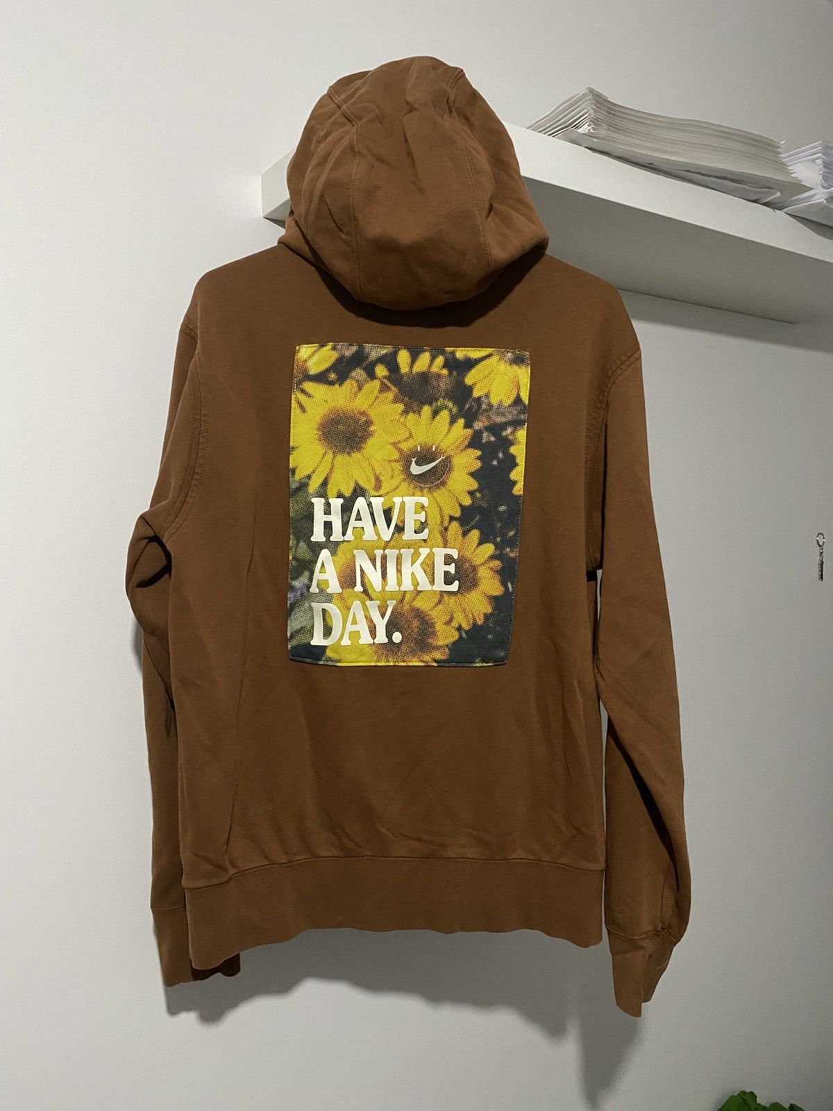 Nike Nike French Terry Hoodie Have a Nike Day M Pecan y2k Size US M / EU 48-50 / 2 - 2 Thumbnail