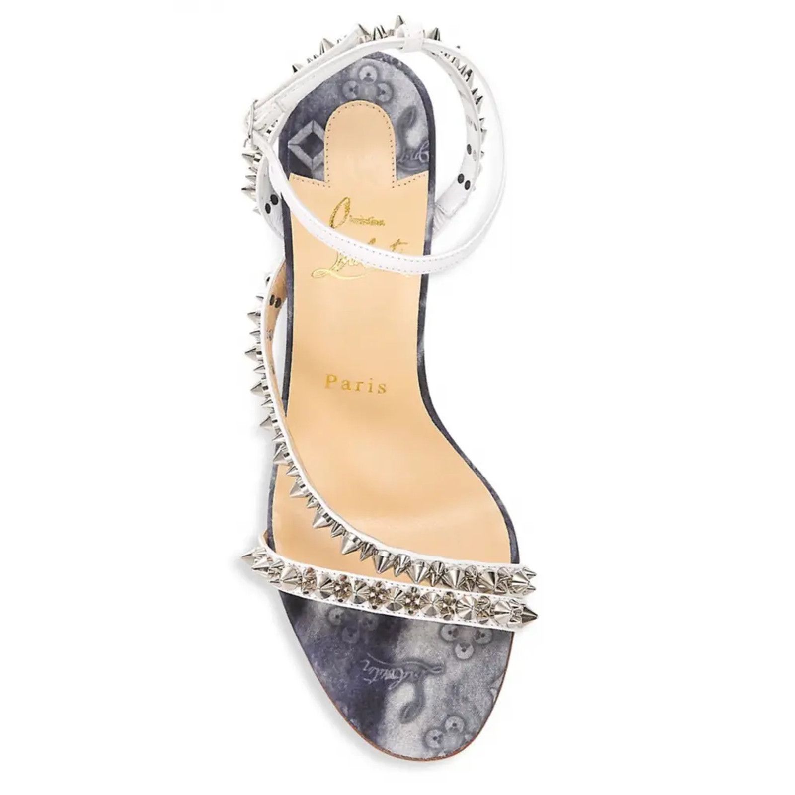 Christian Louboutin Mafaldina Spikes 100 Blue Jeans Strap Sandal Heel Pump 40 Size US 10 / IT 40 - 6 Thumbnail