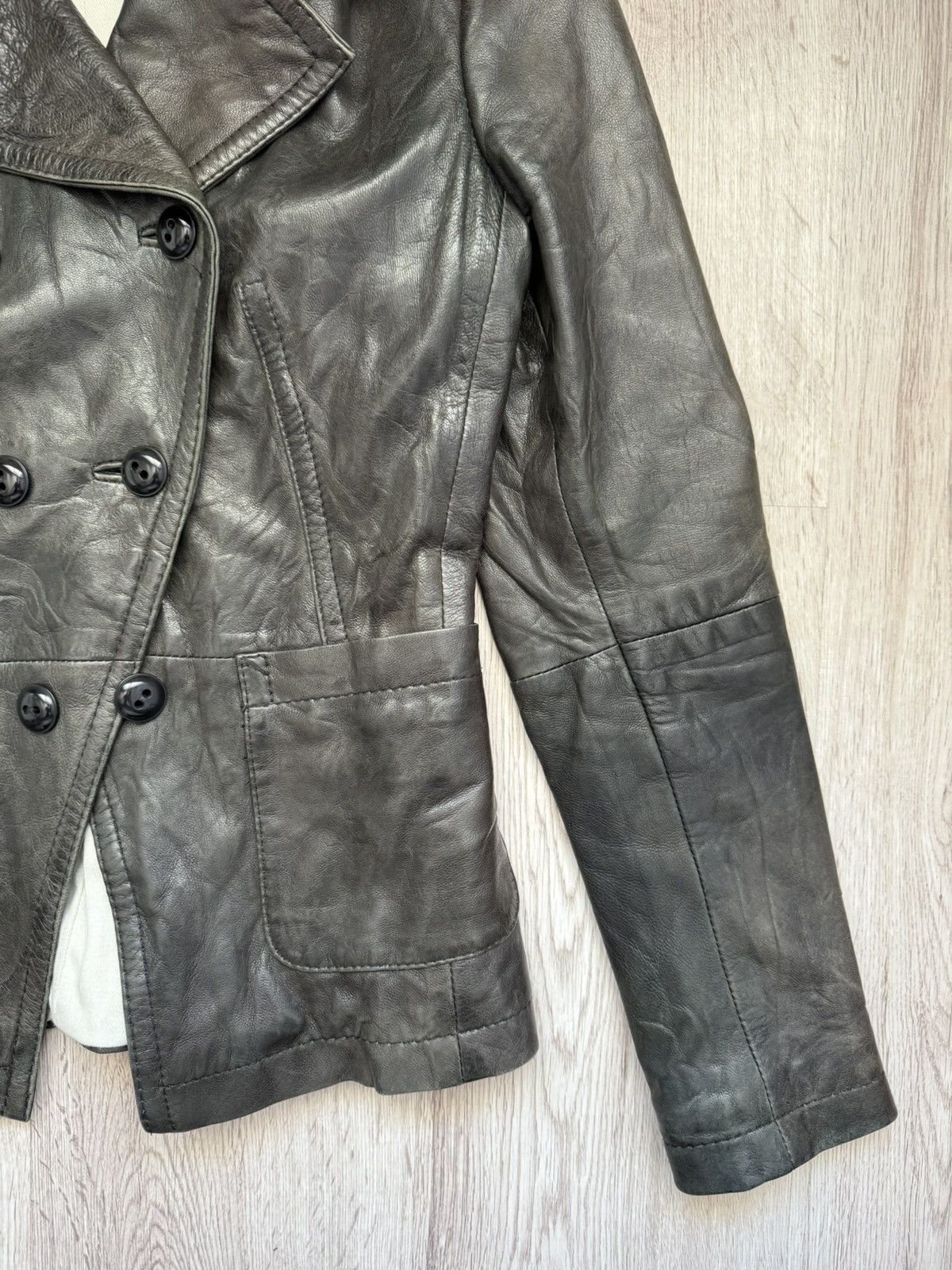 DRYKORN Drykorn NAKY Leather Jacket Ws Size 2 Green Double Breasted Size S / US 4 / IT 40 - 4 Thumbnail