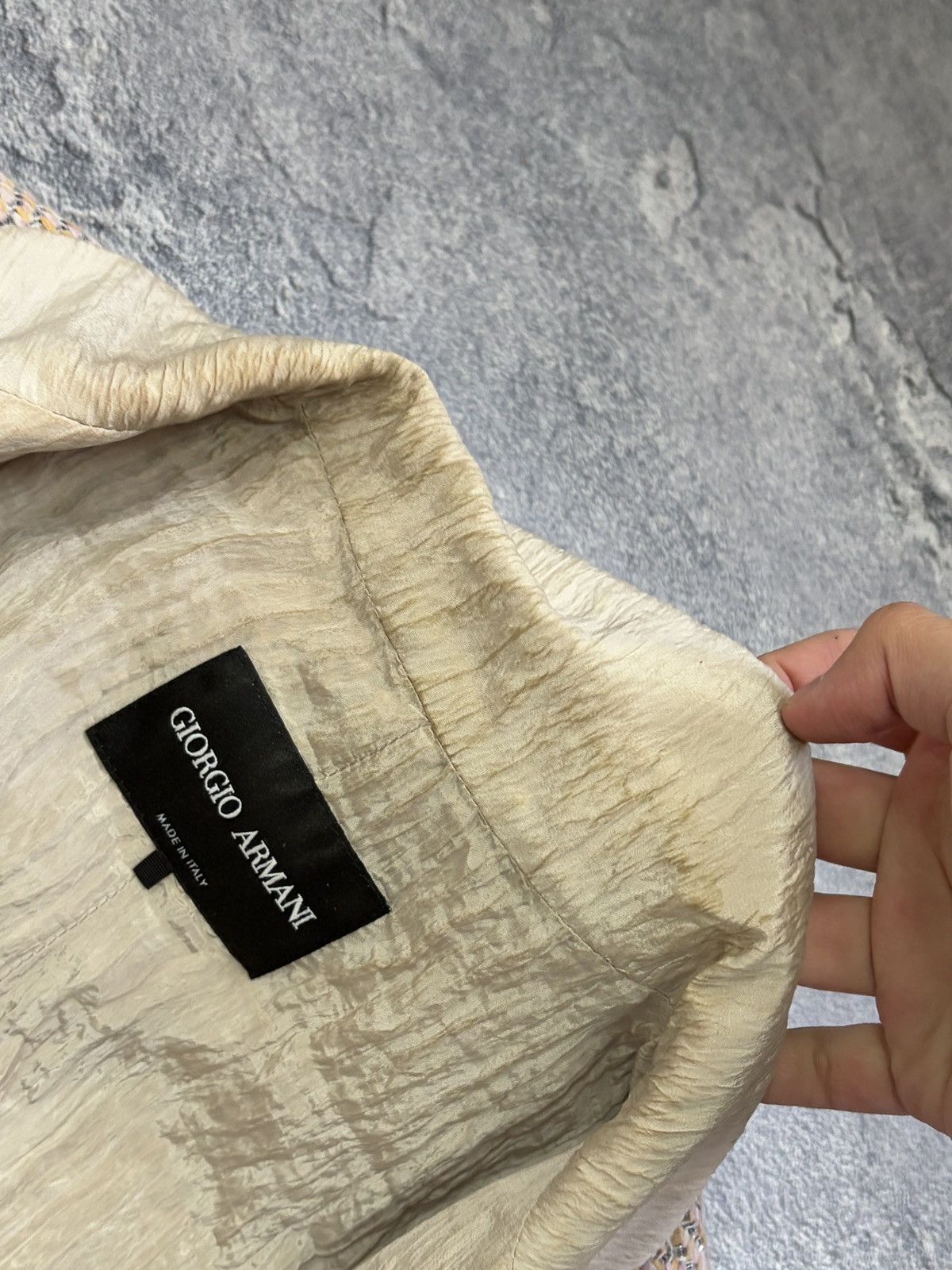 Giorgio Armani Giorgio Armani Tweed Blazer Jacket Peach Blush Size 42 Size M / US 6-8 / IT 42-44 - 9 Thumbnail