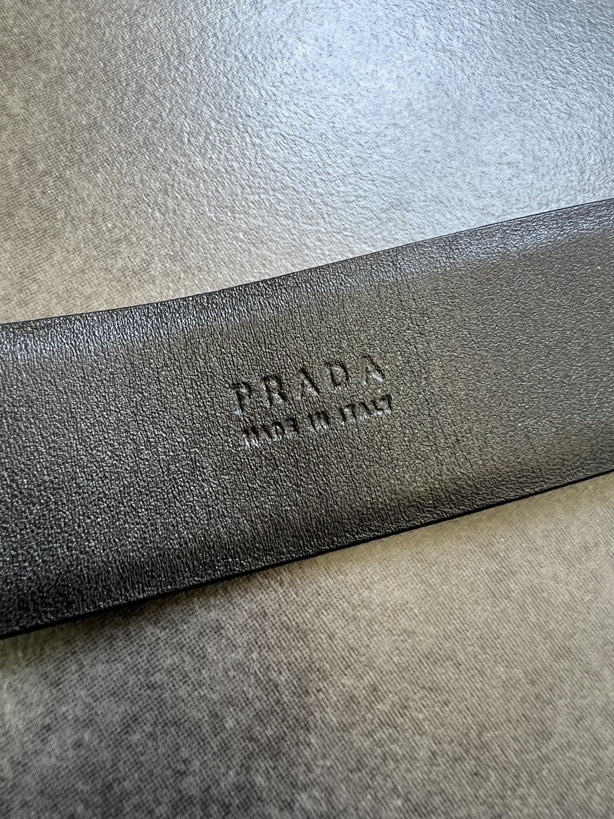 Prada Prada Vintage 00s Miu Miu Leather Logo Metal Buckle Y2K Belt Size ONE SIZE - 8 Thumbnail