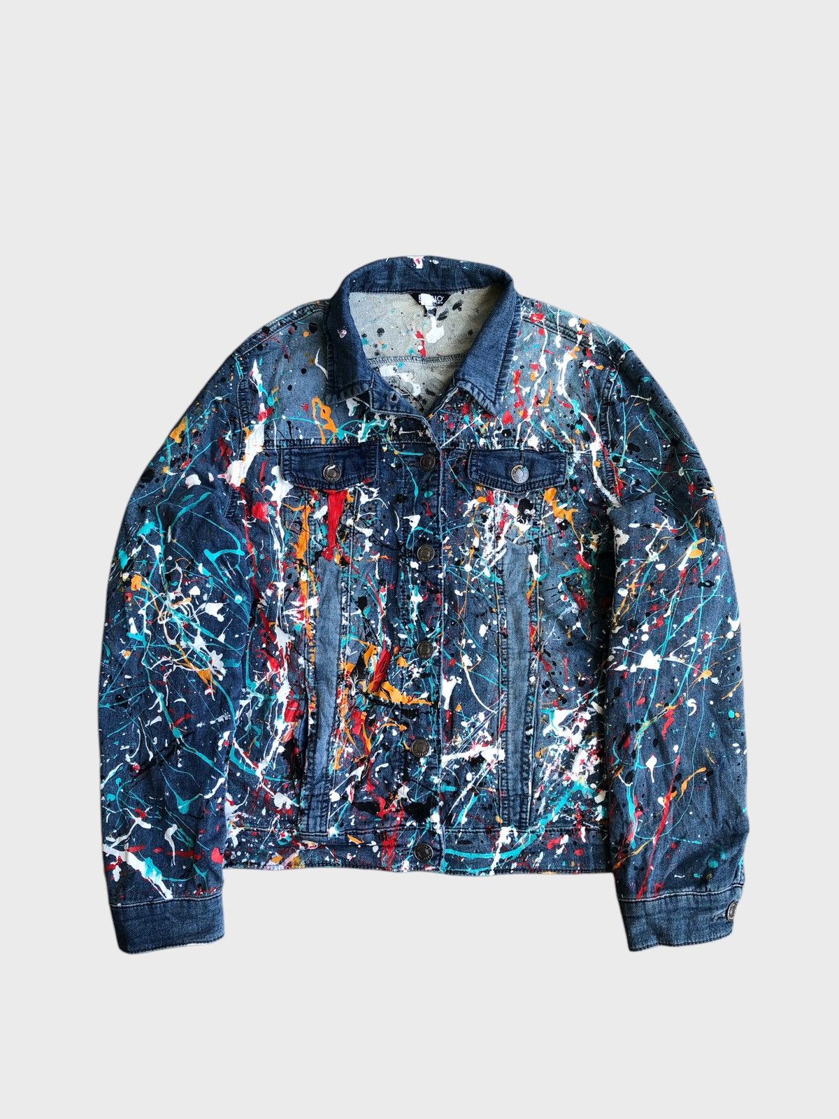 Buffalo David Bitton 💥RARE💥Vintage Buffalo David Bitton Paint Splash Denim Jacket Size US M / EU 48-50 / 2 - 1 Thumbnail