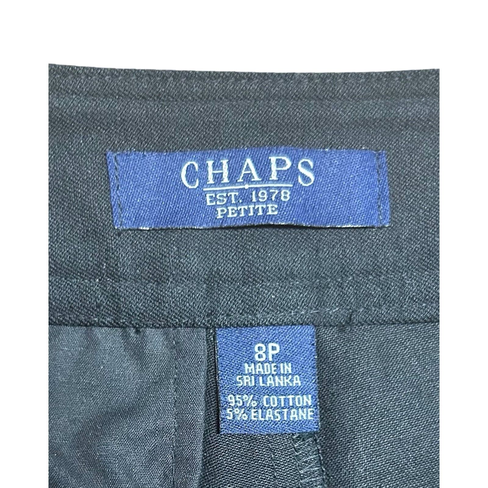 Chaps Chaps Women's Pants Black Dress Slacks Size 8P Mid-rise 30 Inseam Straight Leg Petite City Preppy Metal Size 30" / US 8 / IT 44 - 6 Thumbnail