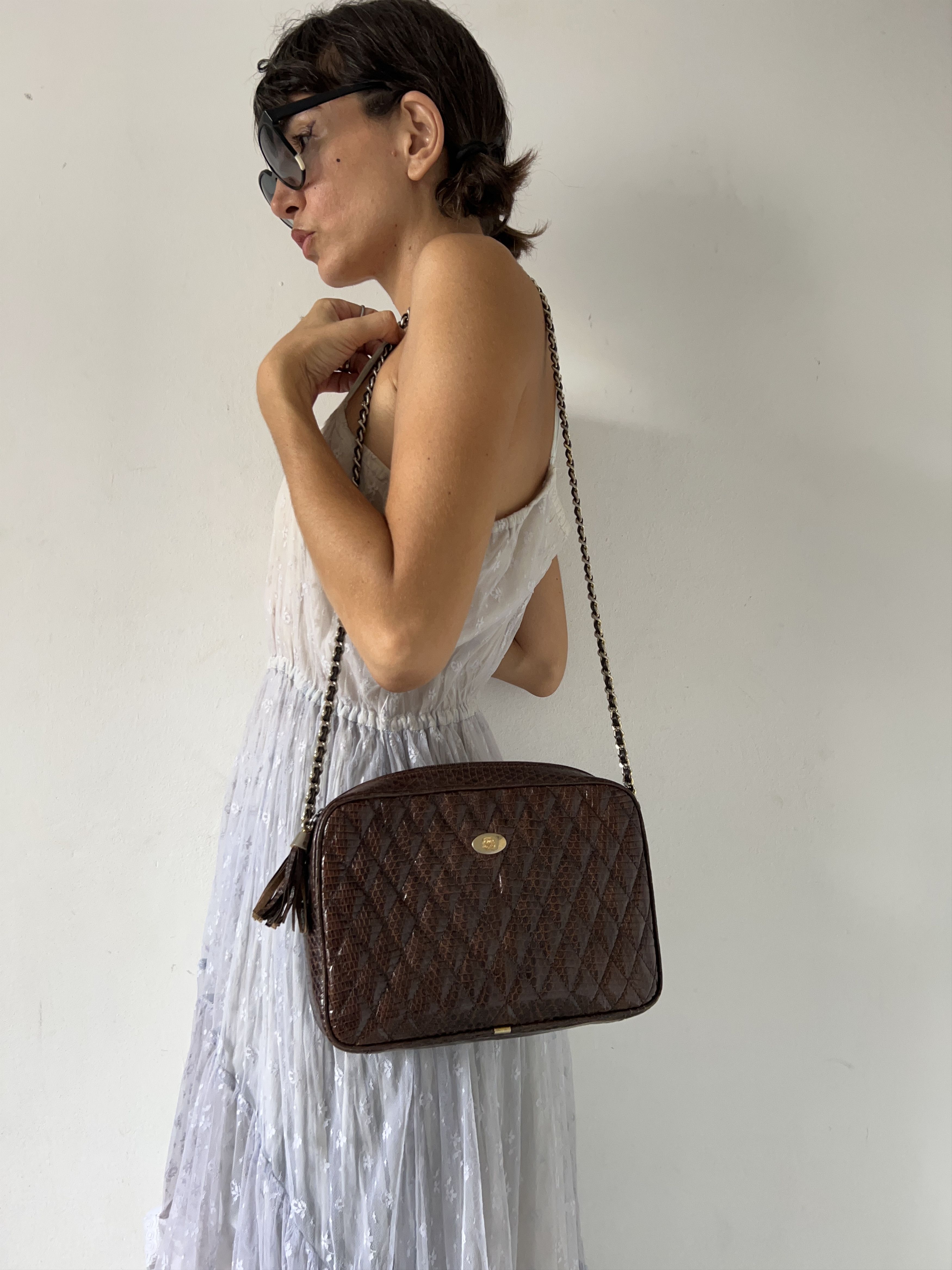 Vintage Vintage 70s Snake Leather Crossbody Bag Size ONE SIZE - 1 Thumbnail