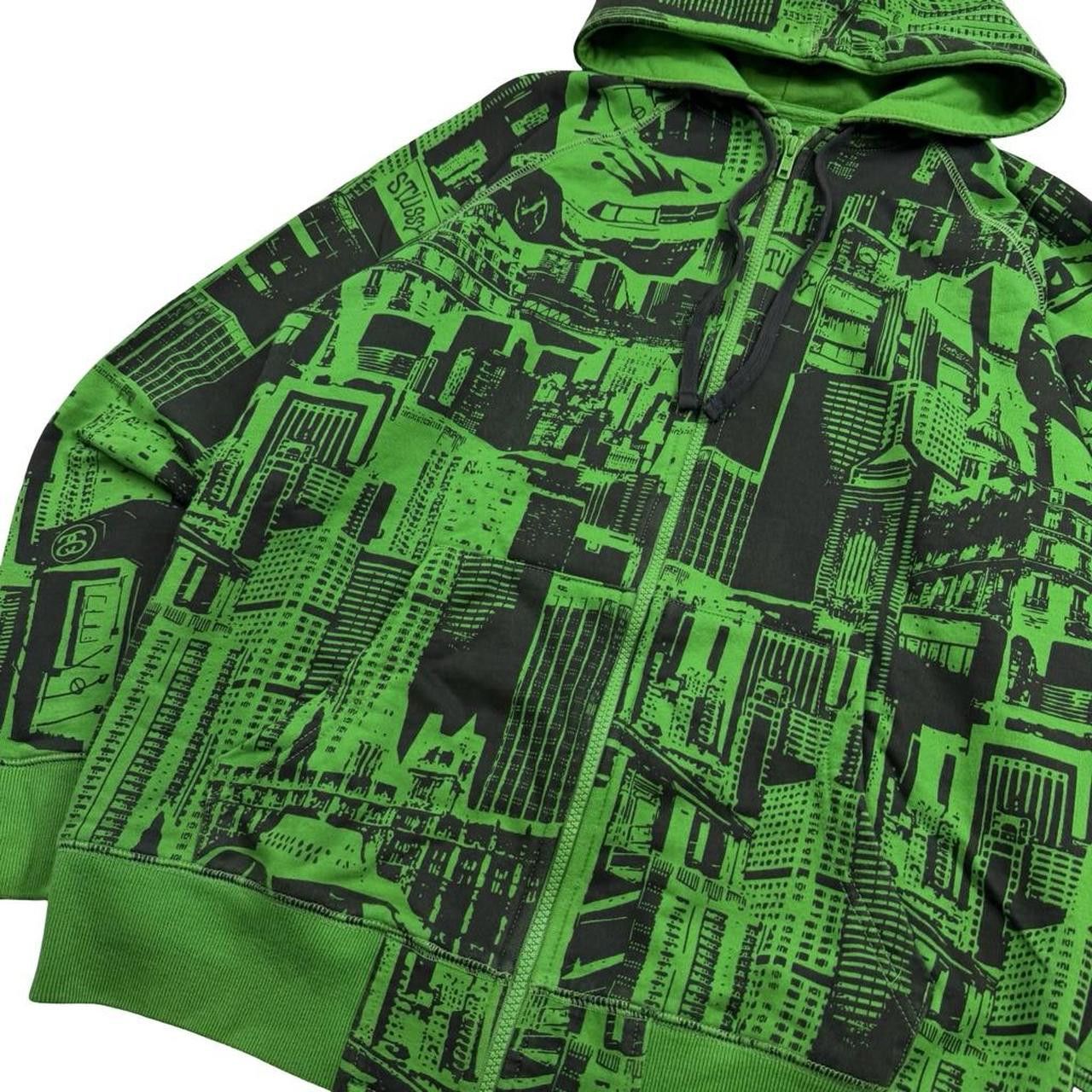 Stussy Vintage 2000s Stussy Green New York Zip Up Hoodie - Medium Size US M / EU 48-50 / 2 - 4 Thumbnail