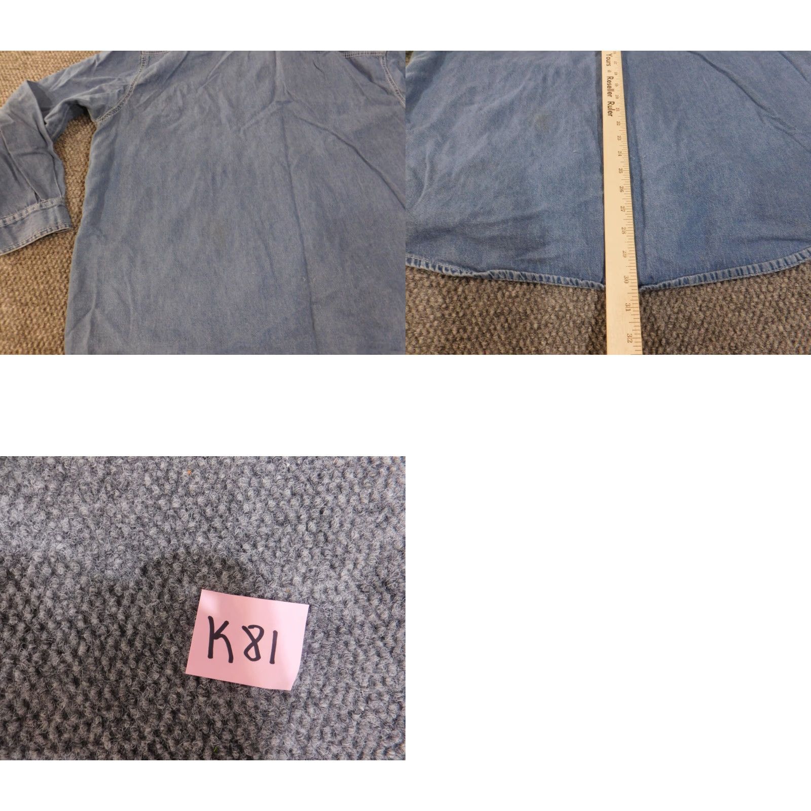 Denime M&M Shirt XL Mens Denim Embroidered Blue Button-Up Long Sleeve Corduroy Vintage? No Size US XL / EU 56 / 4 - 9 Thumbnail